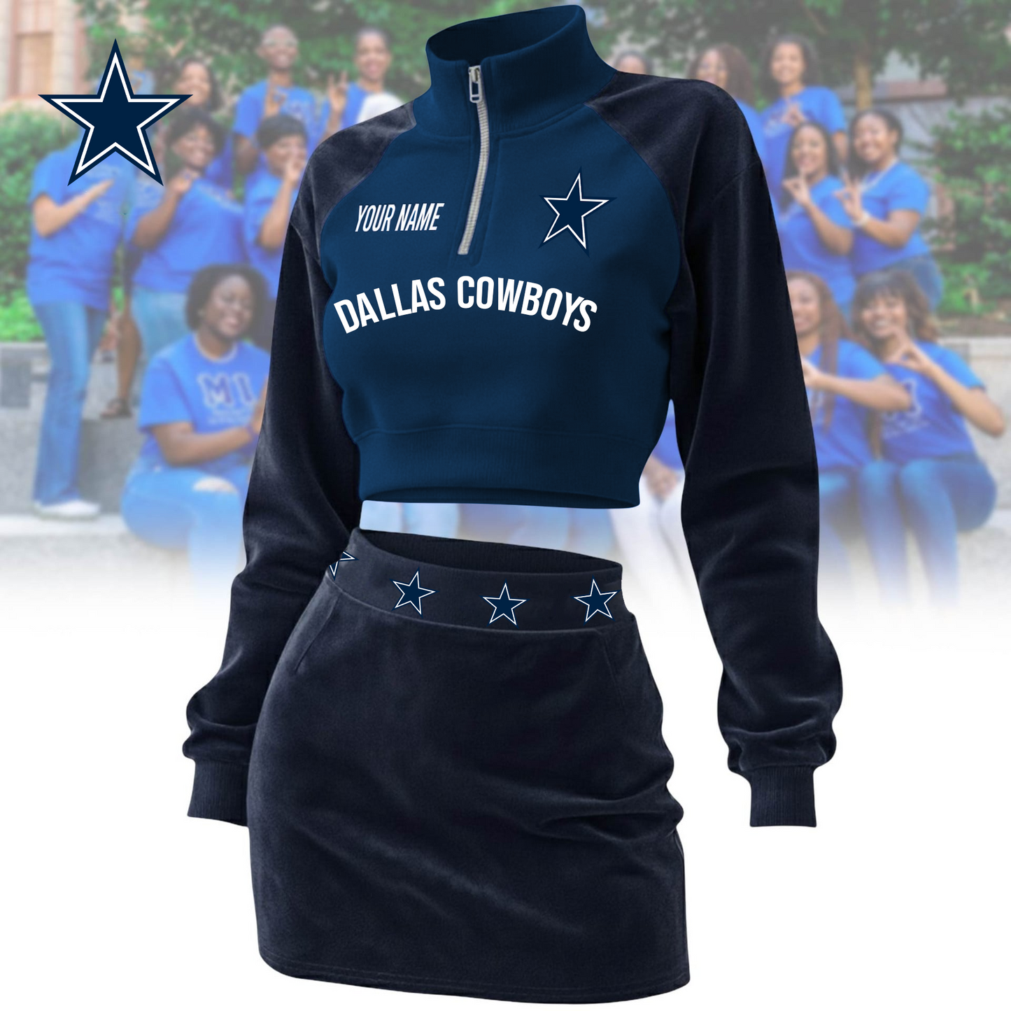 DC x NFL Premium Long Zip Polo Shirt DDT CTND