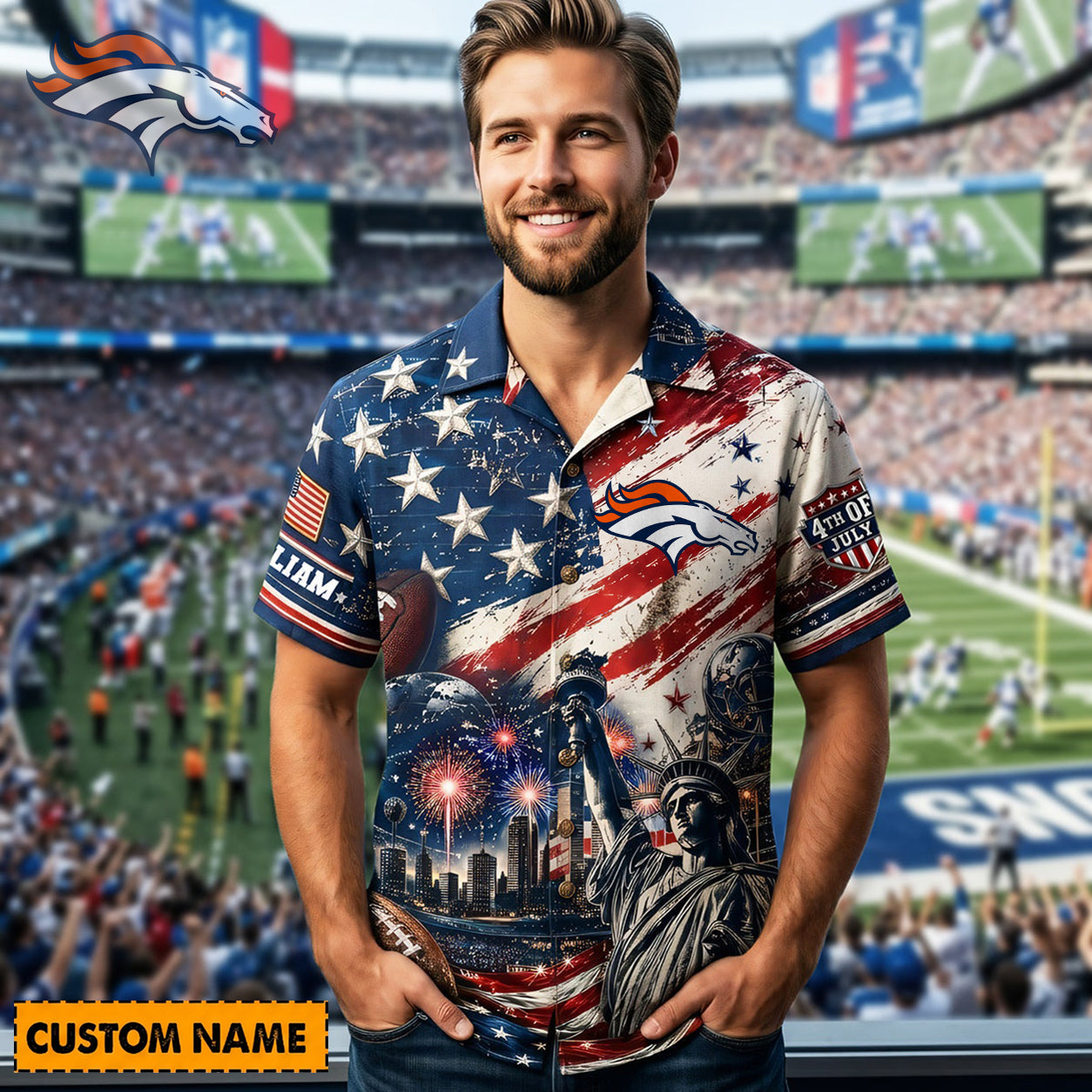 DEN X PREMIUM NFL Personalized Proud American Hawaiian Shirt 190626