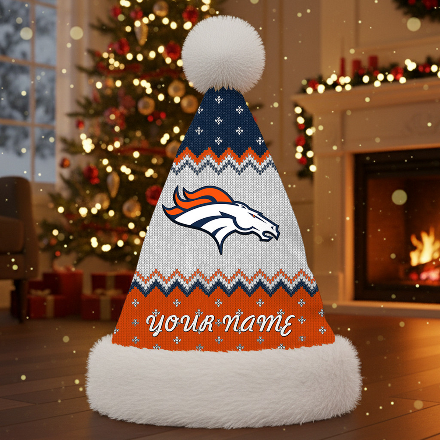 DEN x NFL Personalized Santa Hat Christmas DATND TANTD