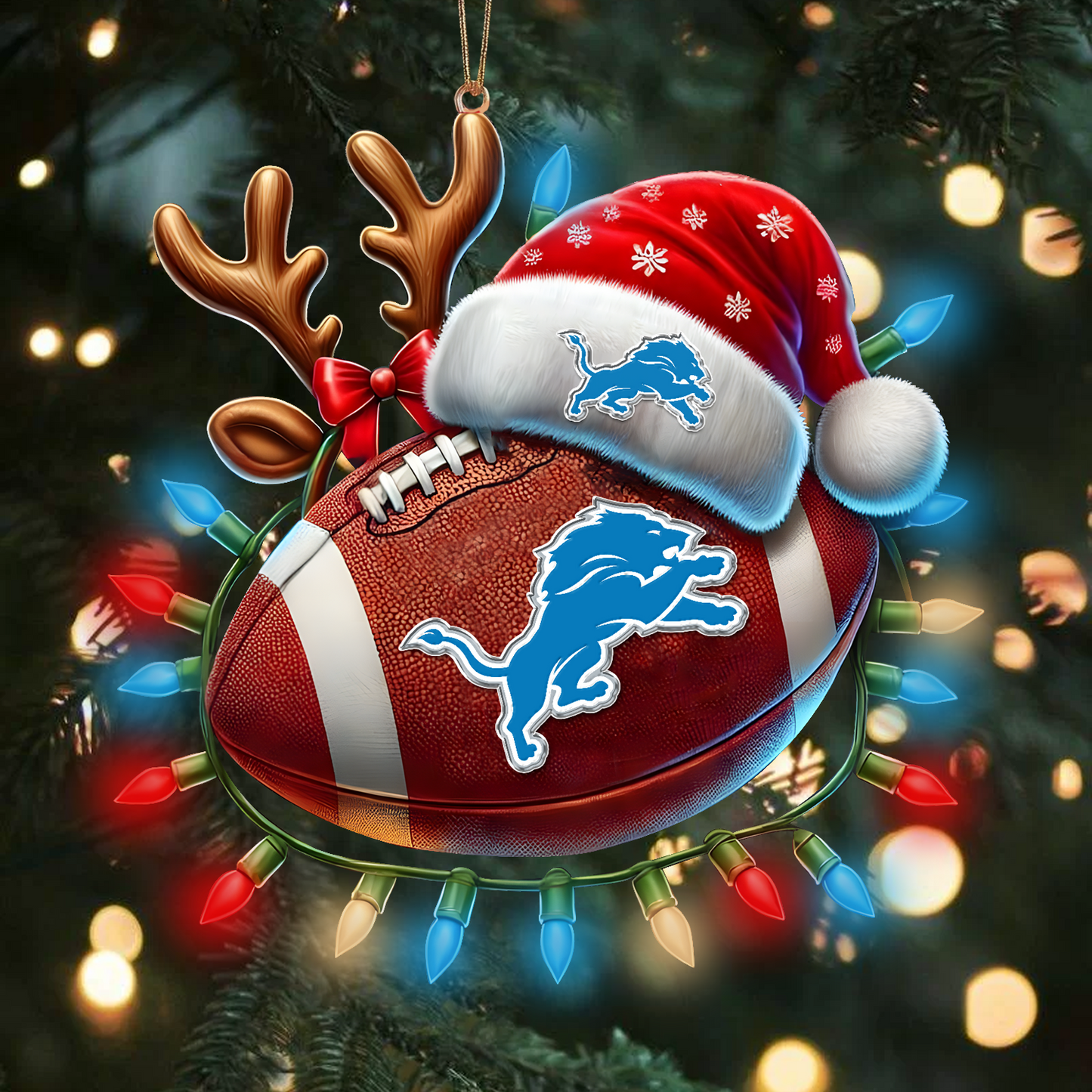 DET x NFL Christmas Lights Football Ornament 0110 DatND ThuongNH