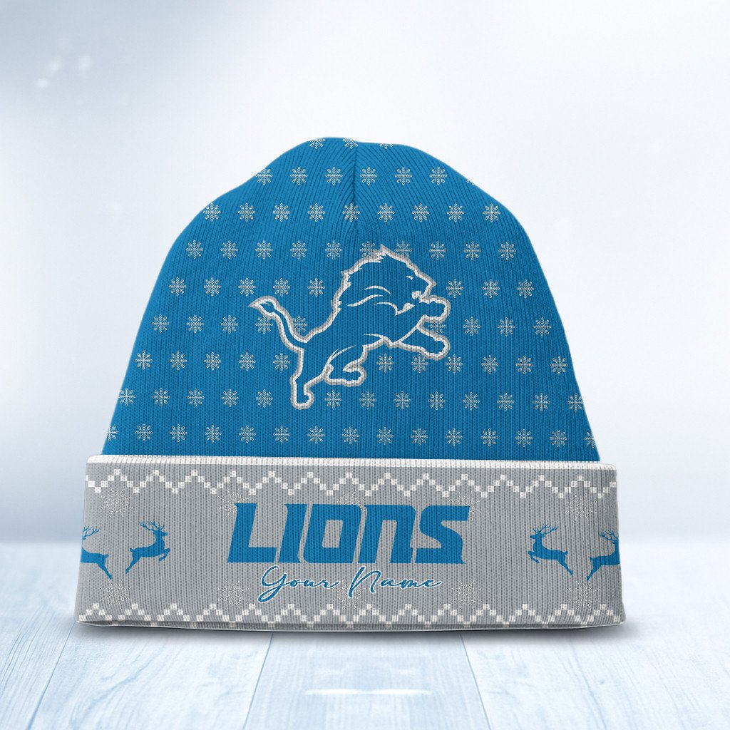 DET x NFL Customized Beanie Hat Christmas DatND DVT