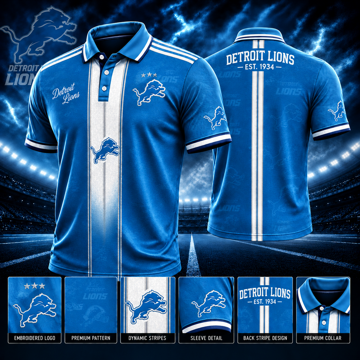DET x NFL Polo Shirt Limited Edition