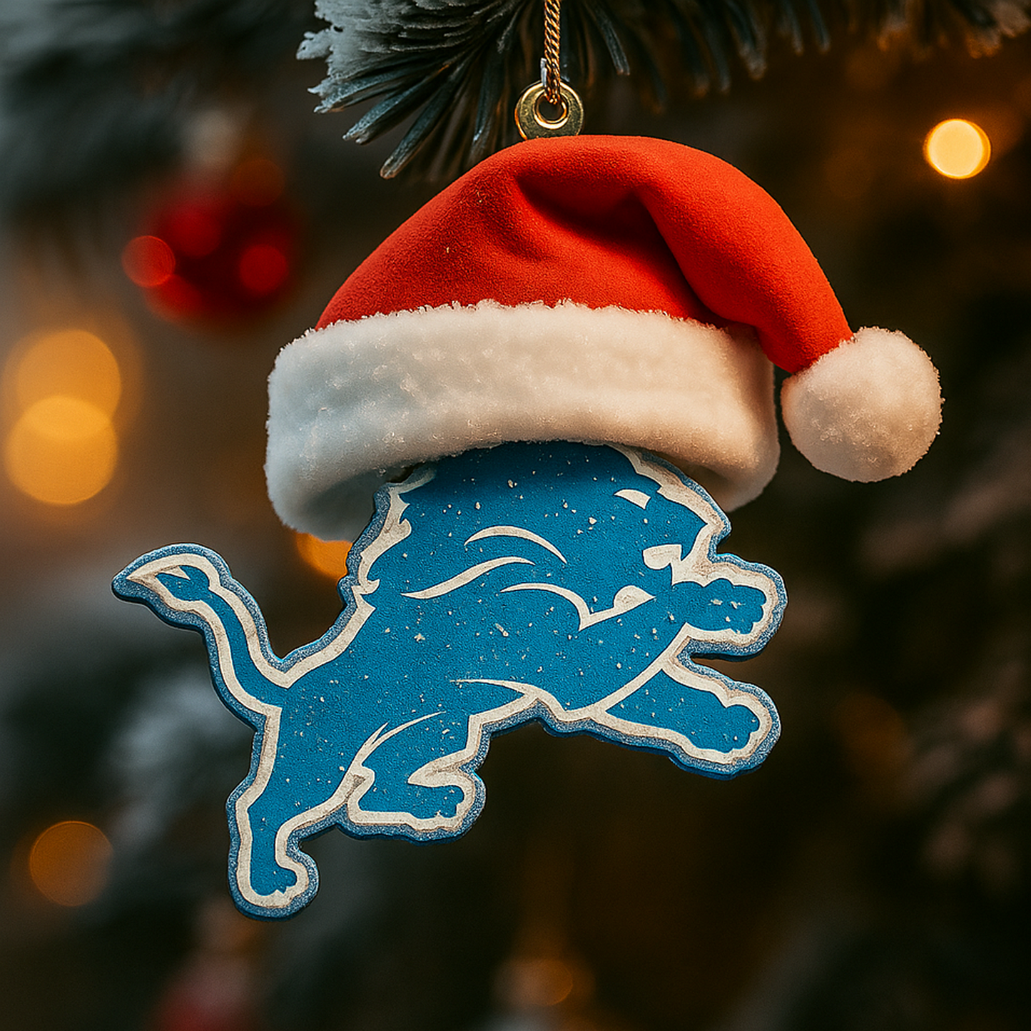 DET x NFL Santa Hat Christmas Ornament 0811 DatND DVT