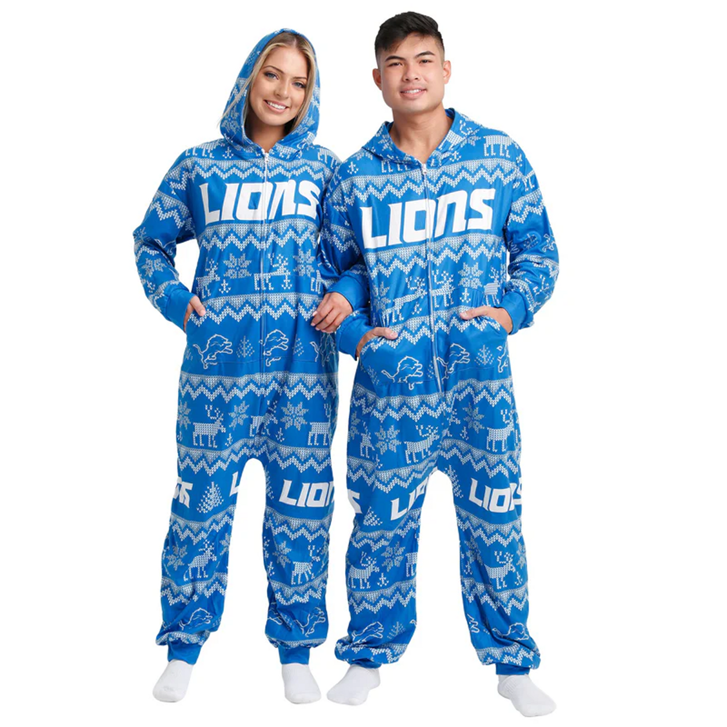 DET x NFL Ugly Pattern One Piece Pajamas DATND TANTD