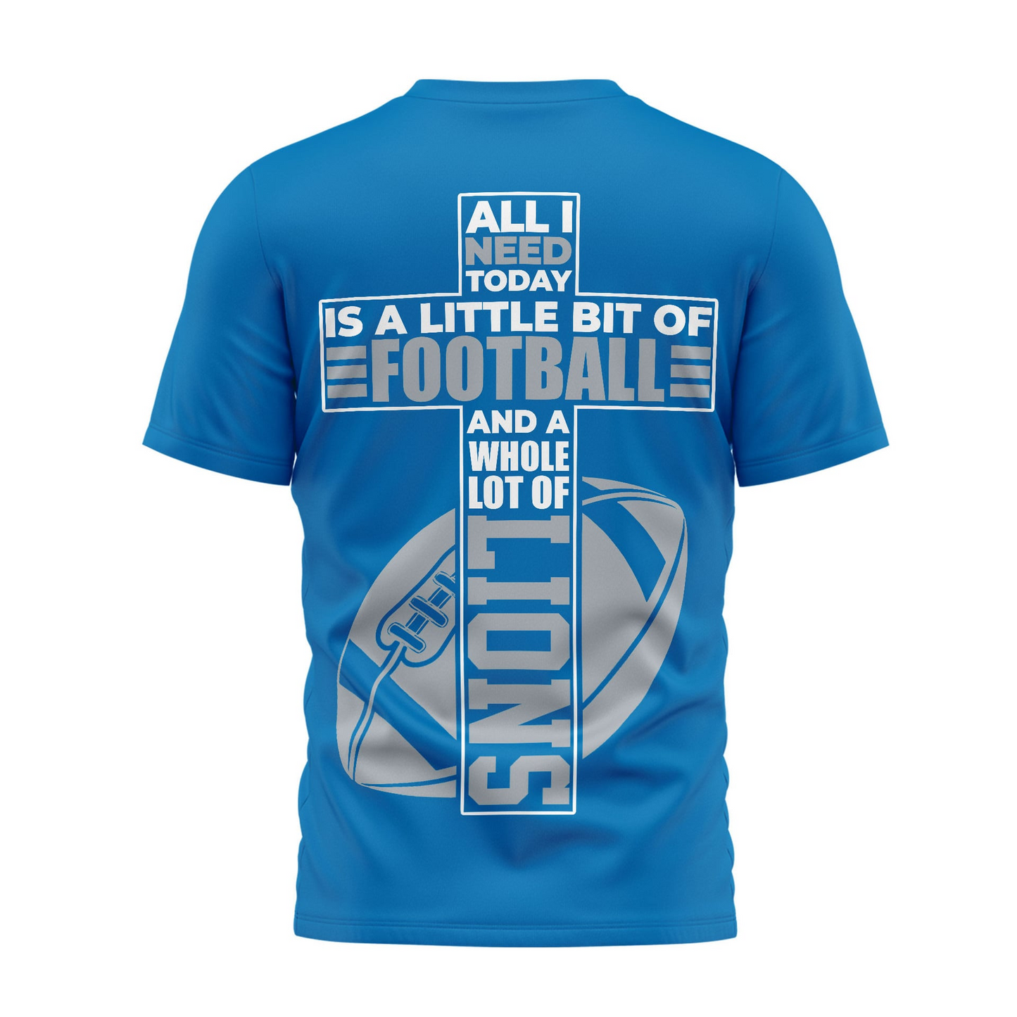 DET x NFL Whole Lot of Football Christian Cross 3D Shirt