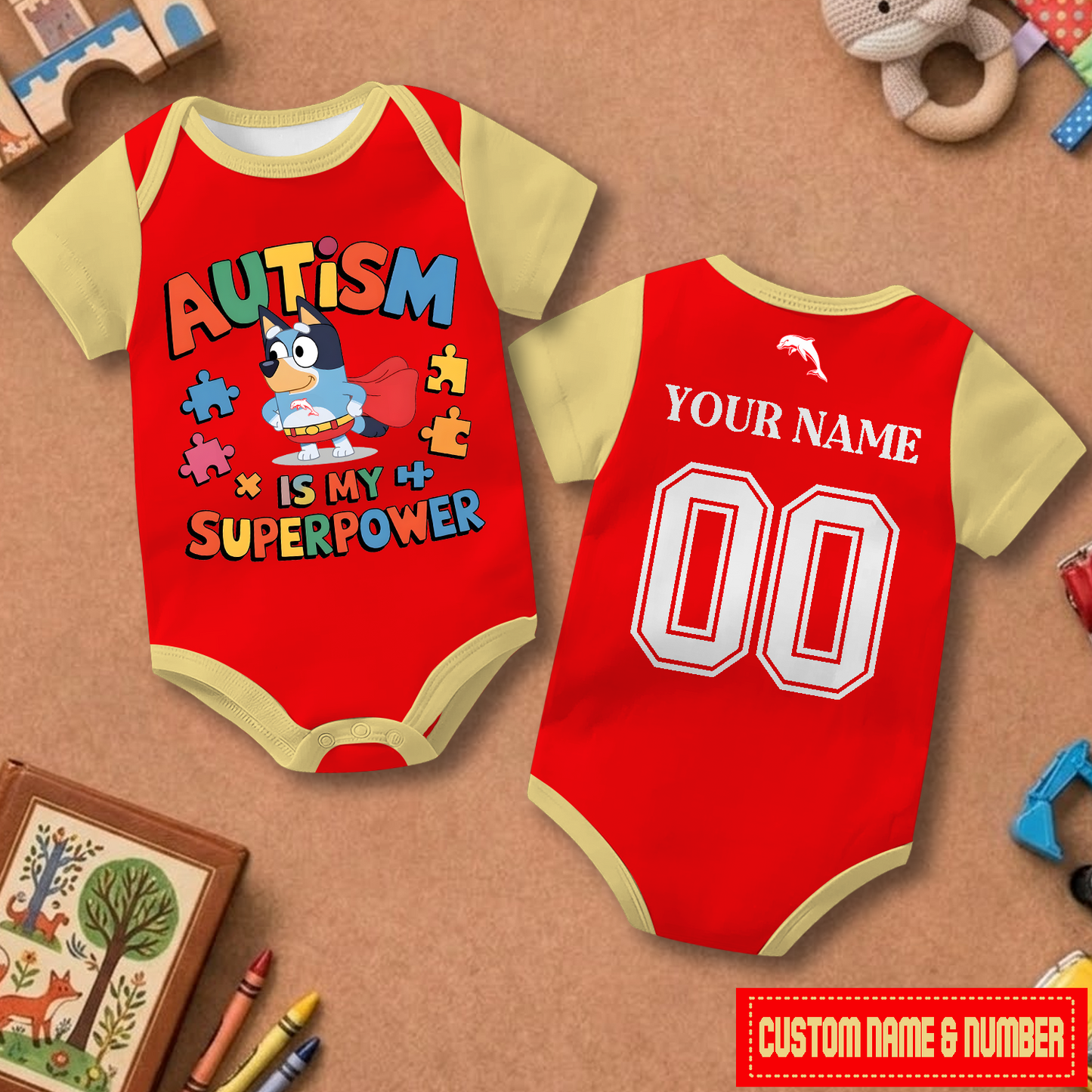 DOL x NRL Custom Name & Number Baby Romper DATND TANTD
