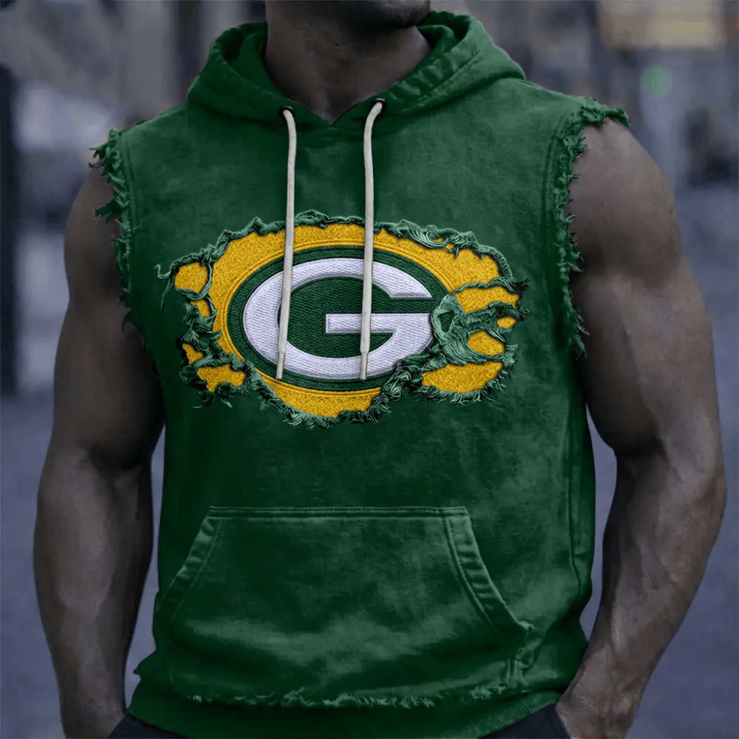 GB x NFL Menƒ??s Sleeveless Hoodie Tank DATND TANTD 280526