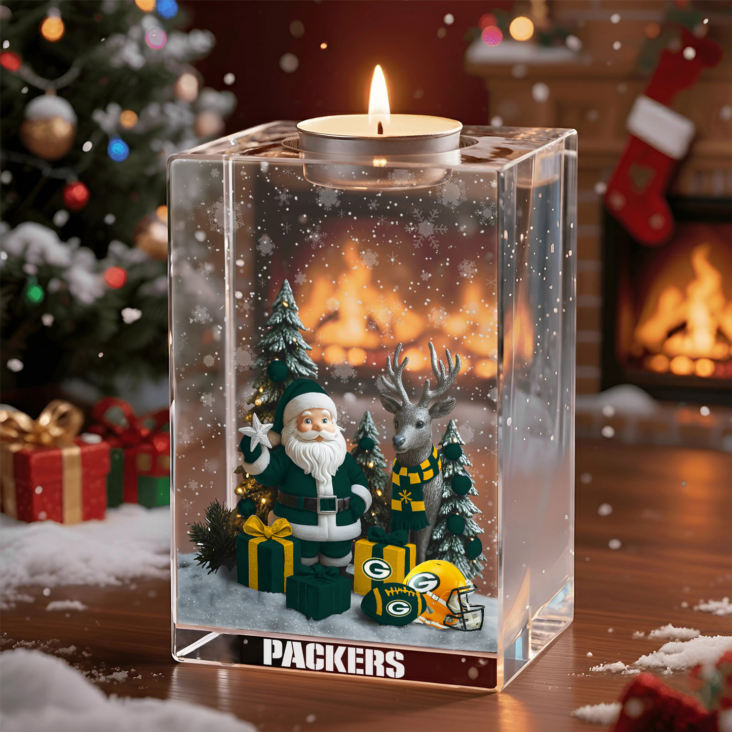 GB x NFL Personalized Christmas Crystal Candle Holder 2211 DatND DVT