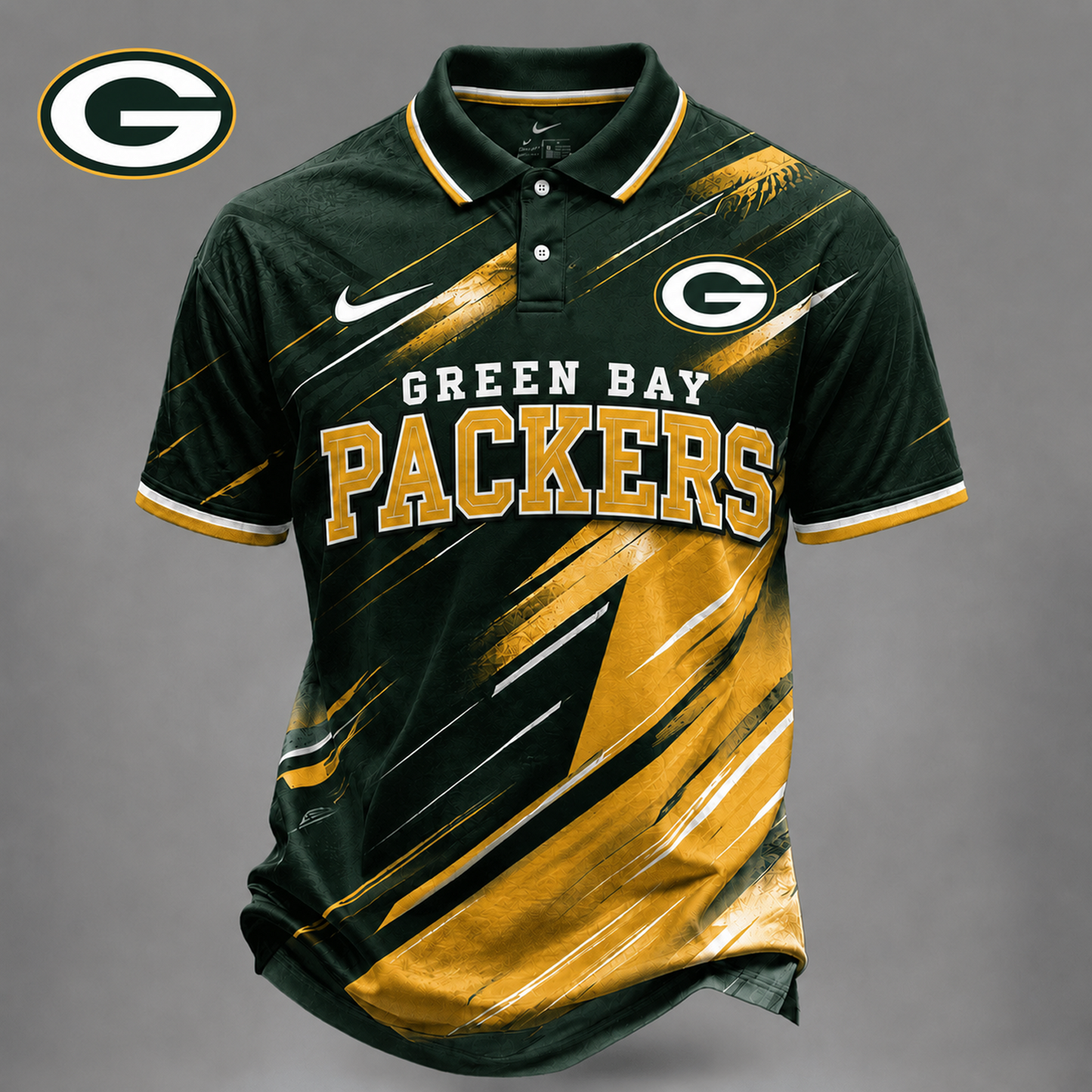 GB x NFL Premium Bold Stripe Polo Shirt