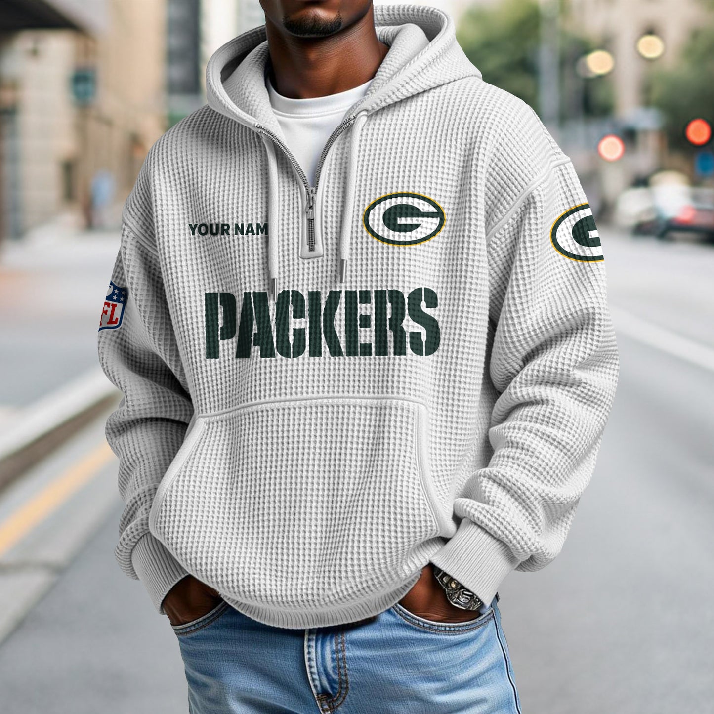 GB x NFL Waffle Hoodie DatND DVT