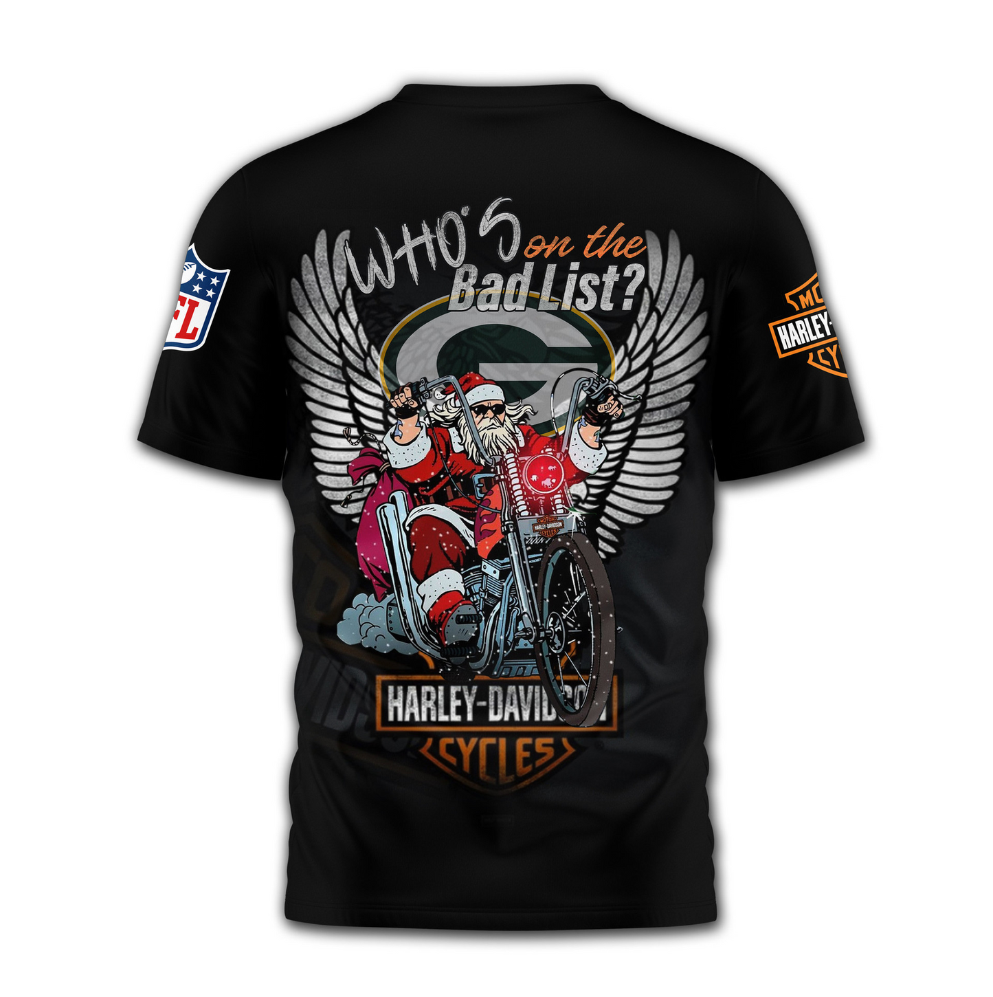 GBP Premium NFL Harley-Davidson Santa Claus 3D Shirt DDT NTL