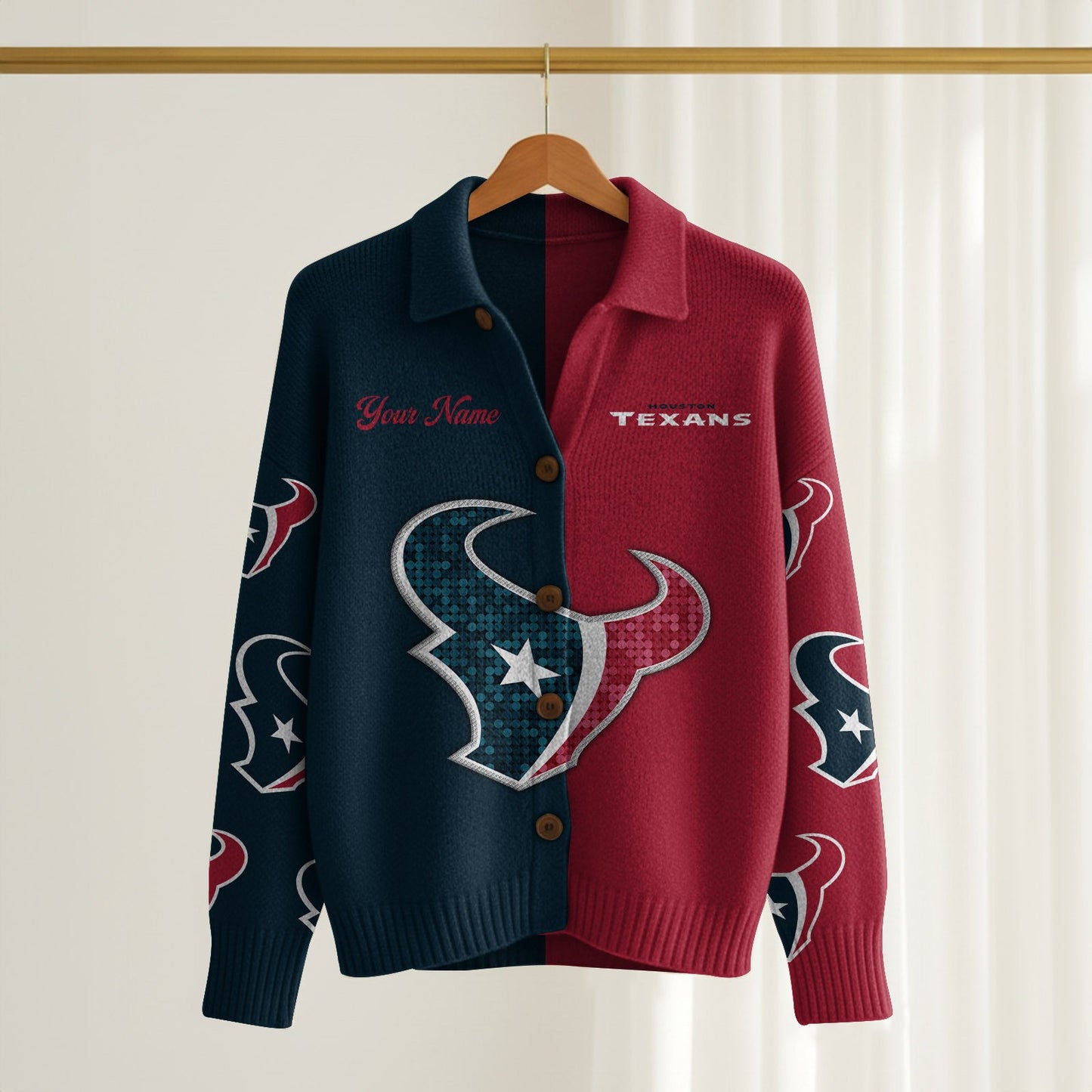 HOU x NFL Cardigan Jacket 1011 DatND DVT