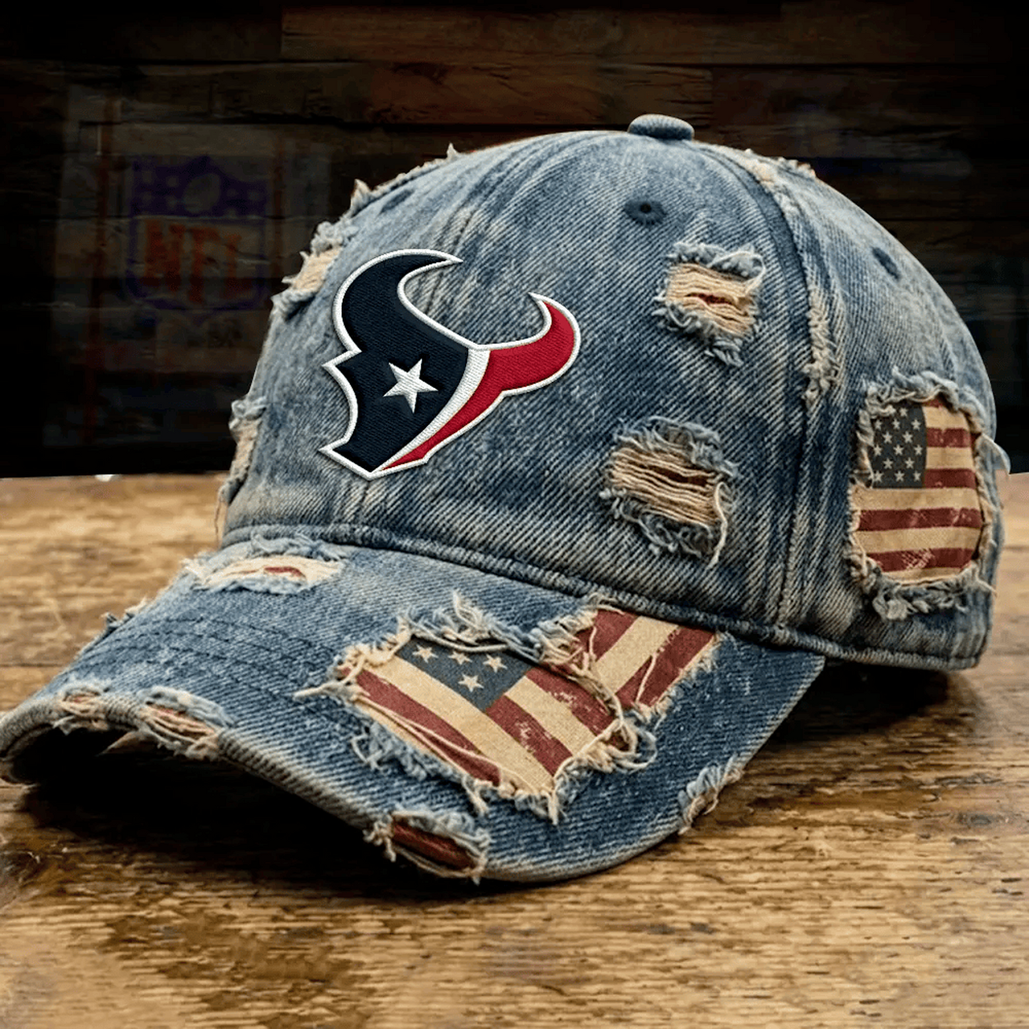 HOU x NFL Denim Washed Cap V2 2805 DatND DVT