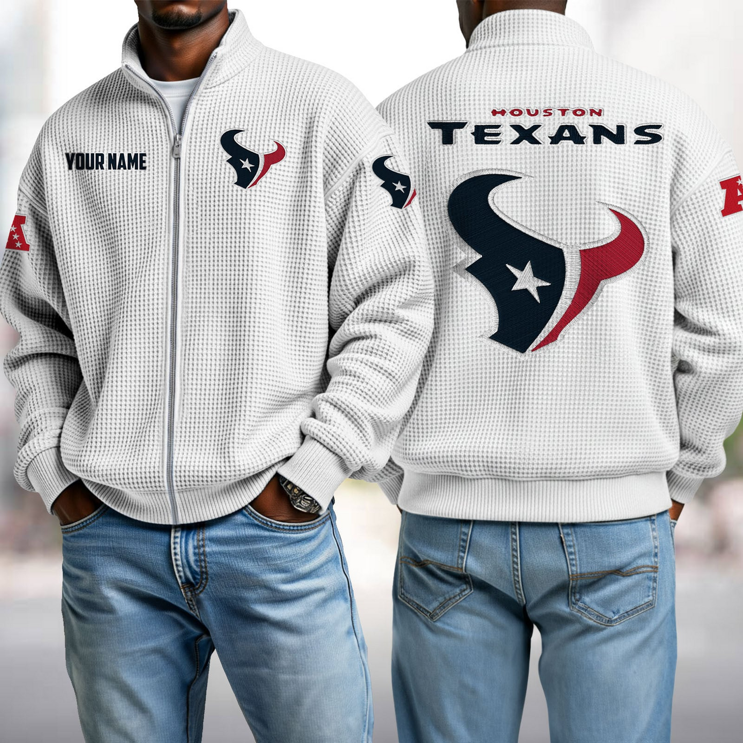 HOU x NFL Waffle Zip-Up Sweatshirt DatND DVT