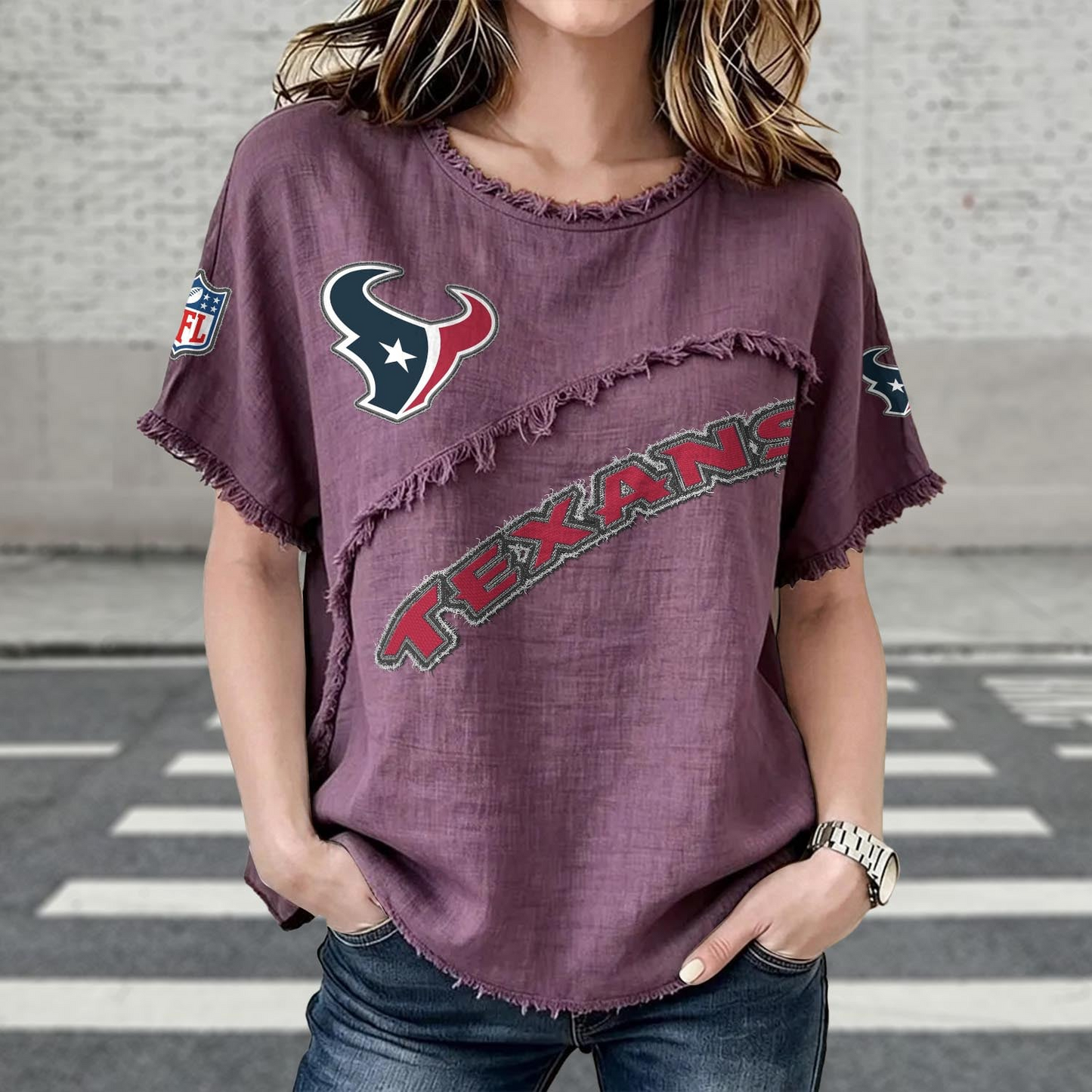 HOU x NFL Womenƒ??s Vintage O-Neck 2905 DatND DVT