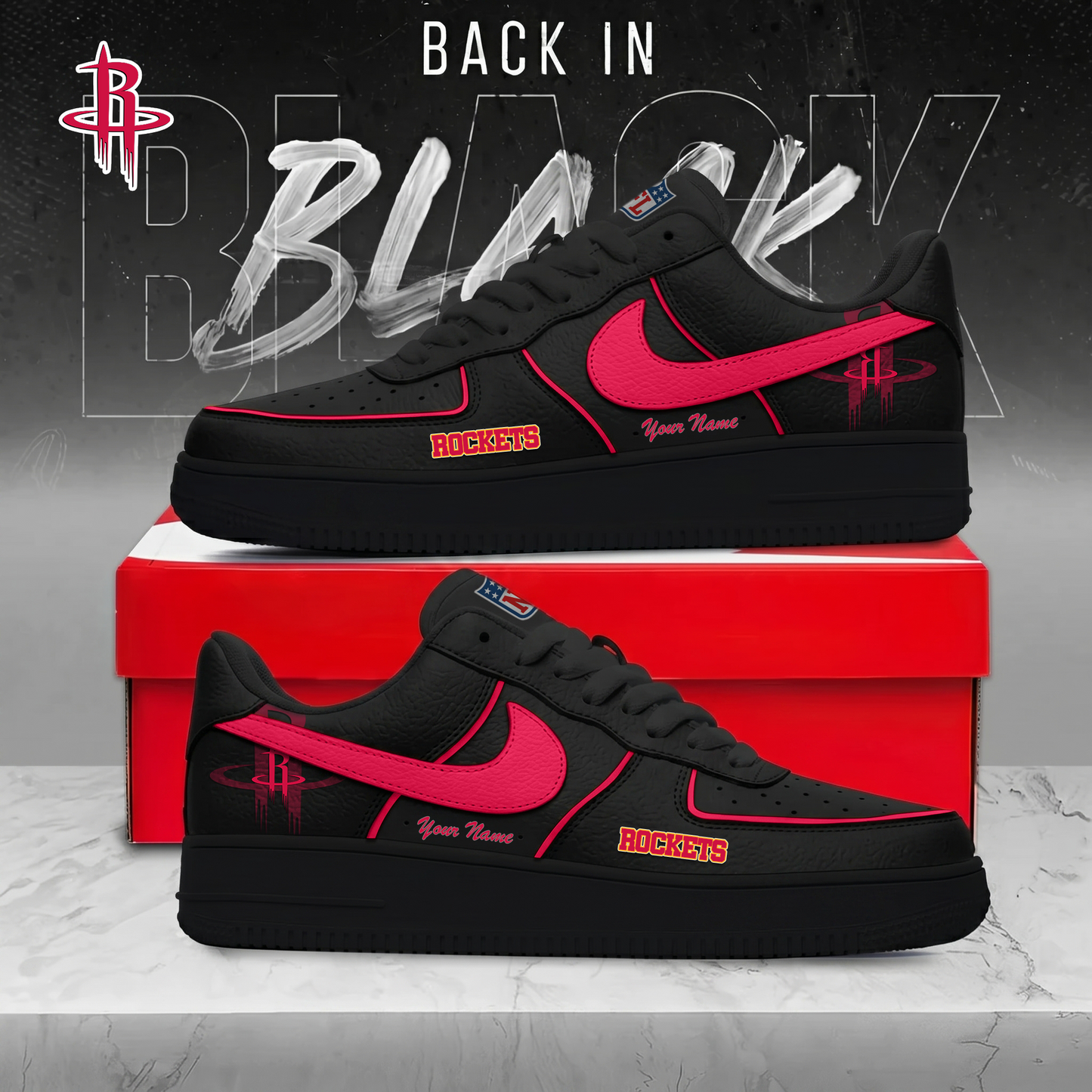 HR x NBA Back In Black AF1 Sneakers 270626