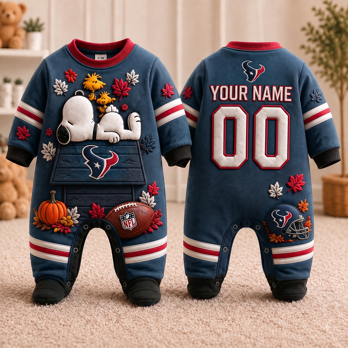 HT_Personalized NFL Football Baby Onesie – Custom Name & Number