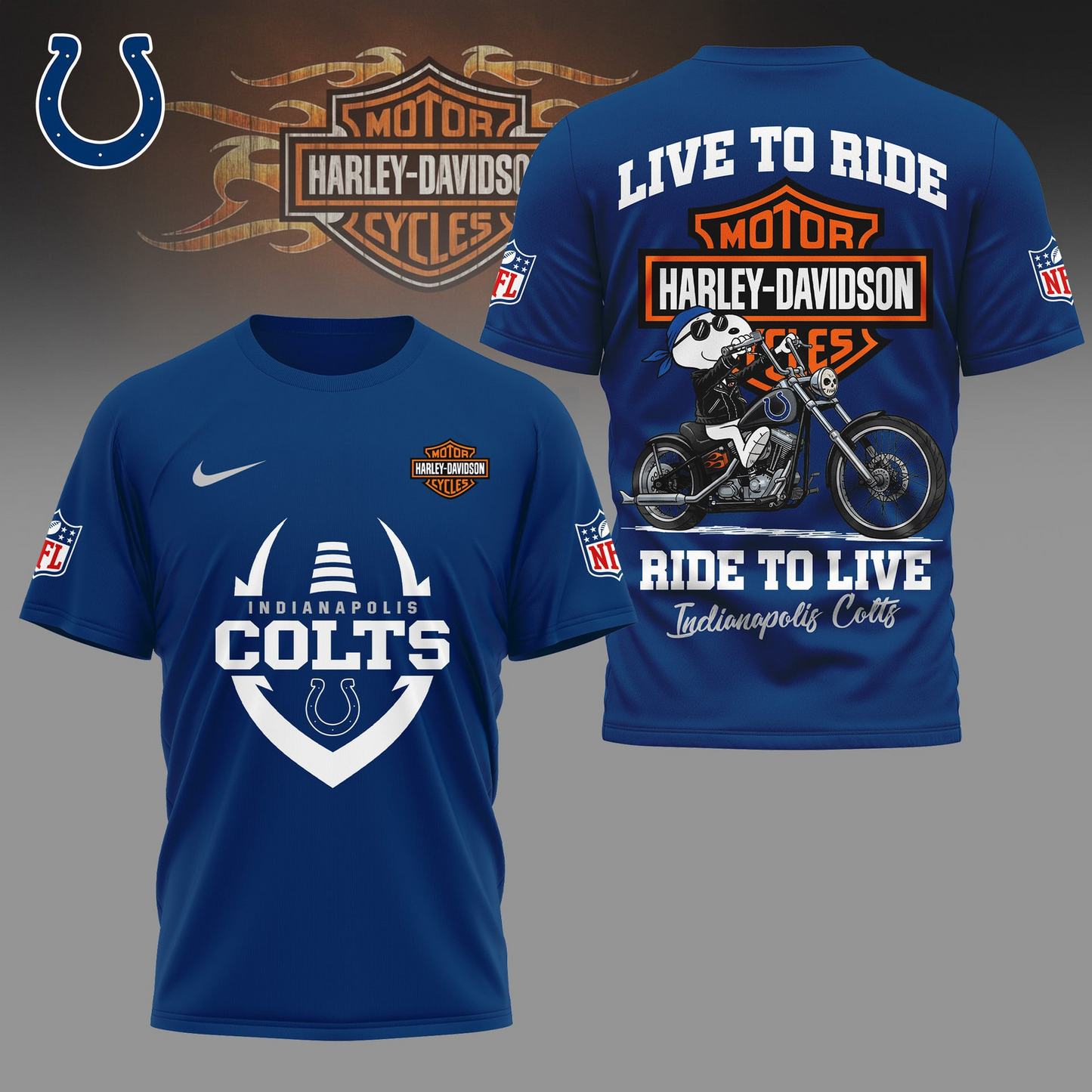 IC Premium NFL Snoopy Motorcycle 3D Shirt DDT CTND