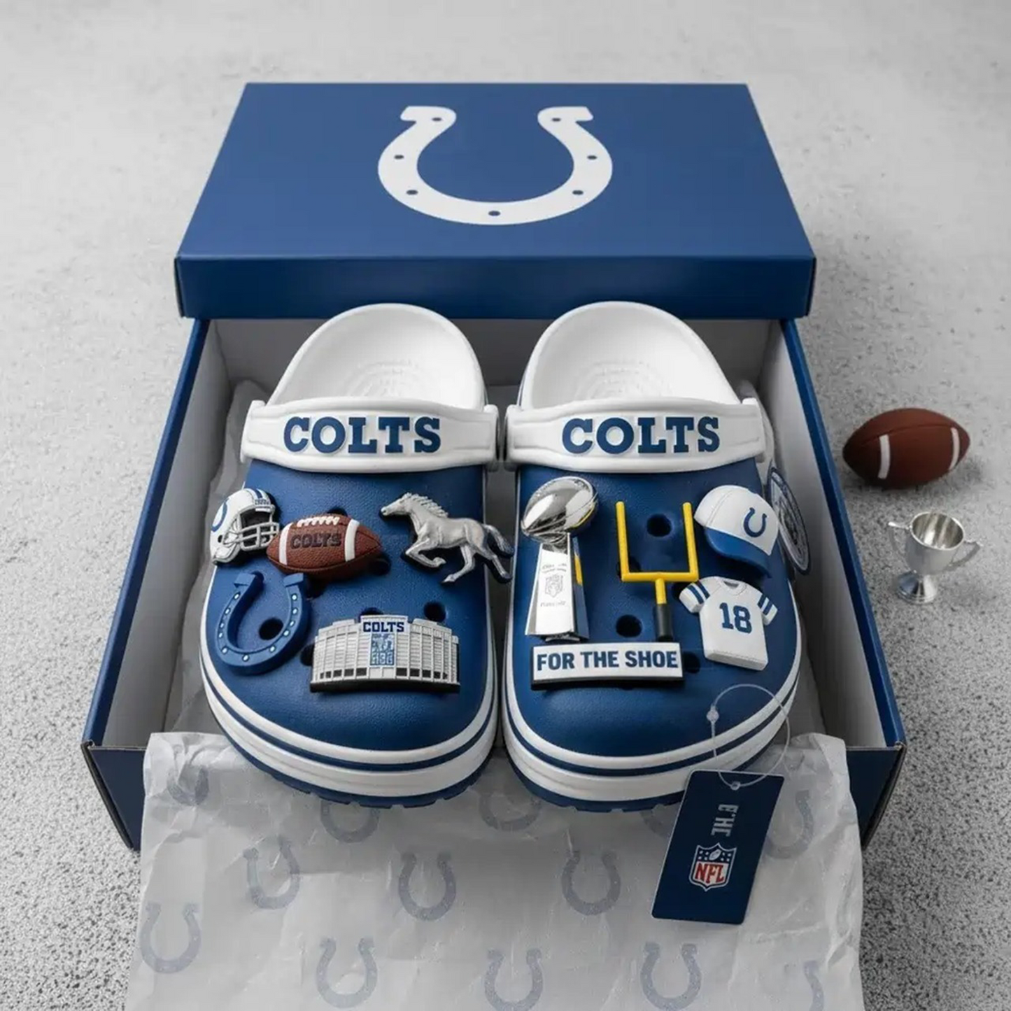 IND x NFL Premium Crocs Clogs Shoes DATND TANTD