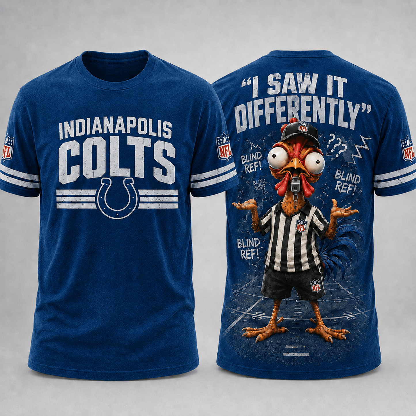 IND x NFL Premium Funny Blind Referee Mocking 3D Shirt Football Game Day Enthusiasts