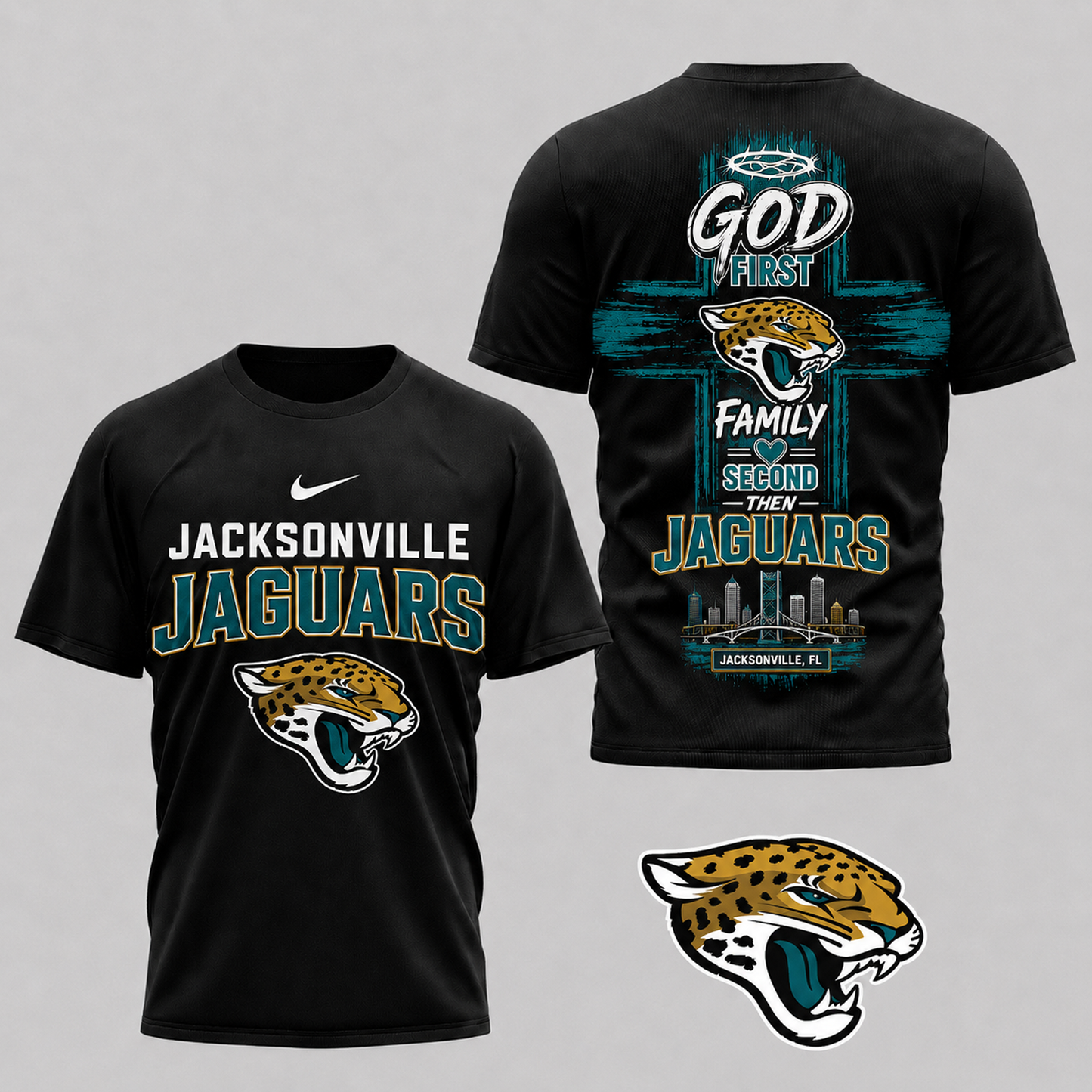 JAC x NFL Faith Family Team Pride 3D T-Shirt