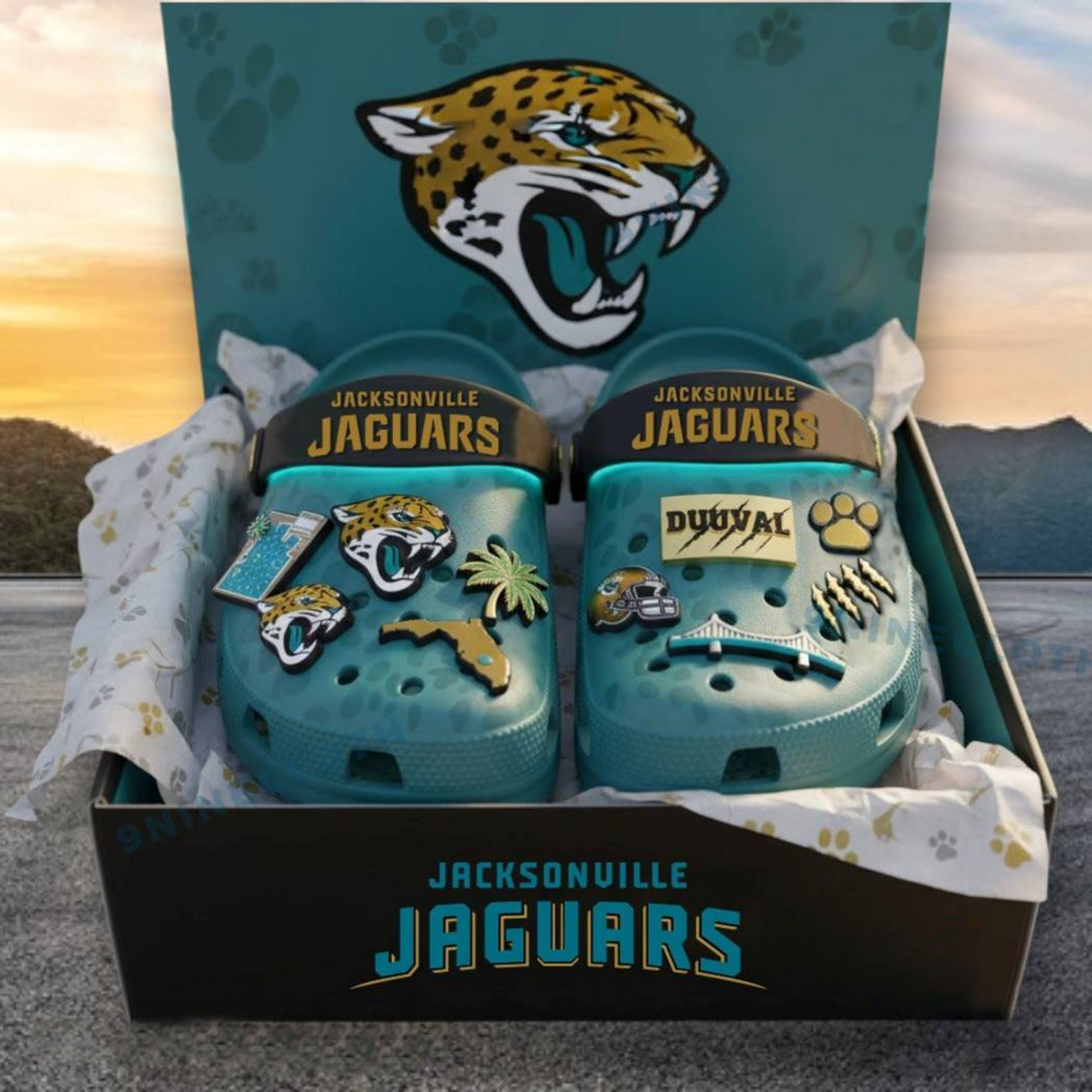 JAC x NFL Premium Crocs Clogs Shoes DATND TANTD