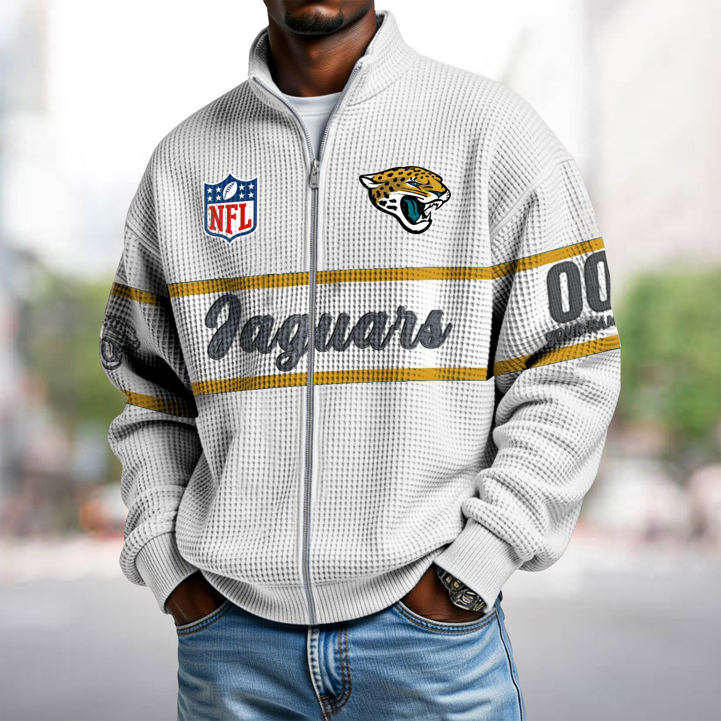 JAC x NFL Waffle Zip-Up Sweatshirt DATND TANTD