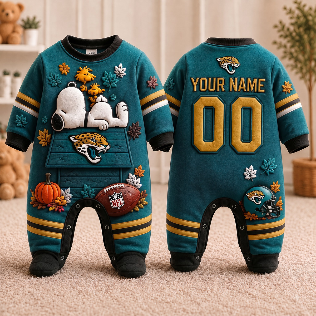 JJ_Personalized NFL Football Baby Onesie – Custom Name & Number