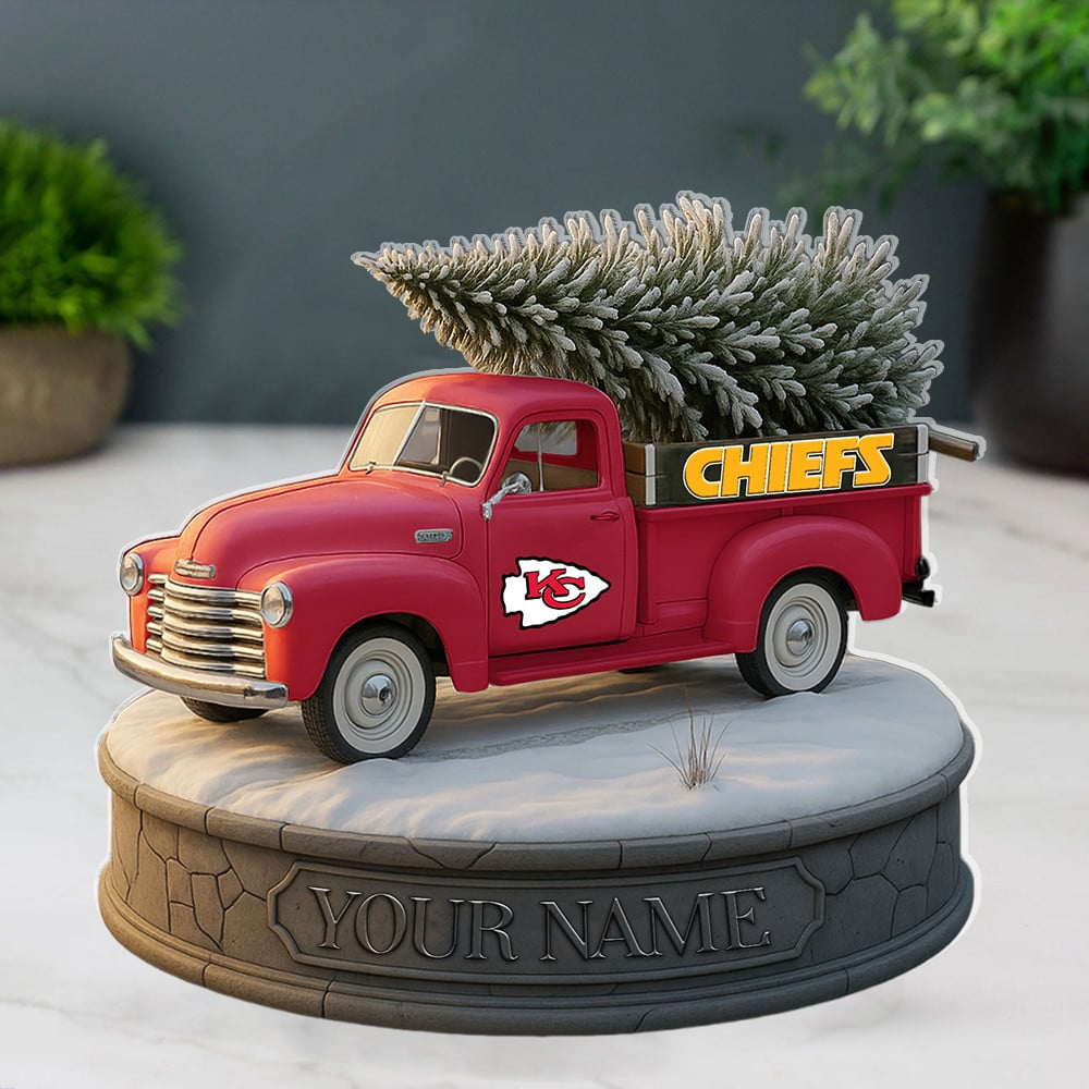 KC Custom NFL Christmas Acrylic Block Plaque Decor DatND DVT