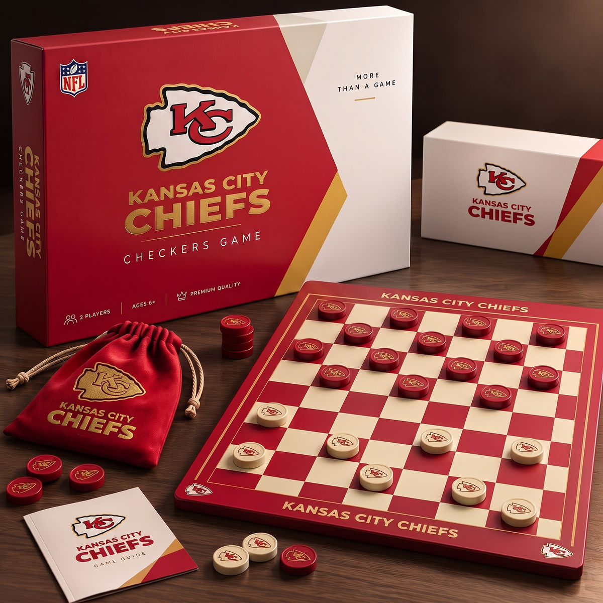 KC X Premium NFL Sports Legends Classic Checkers Set