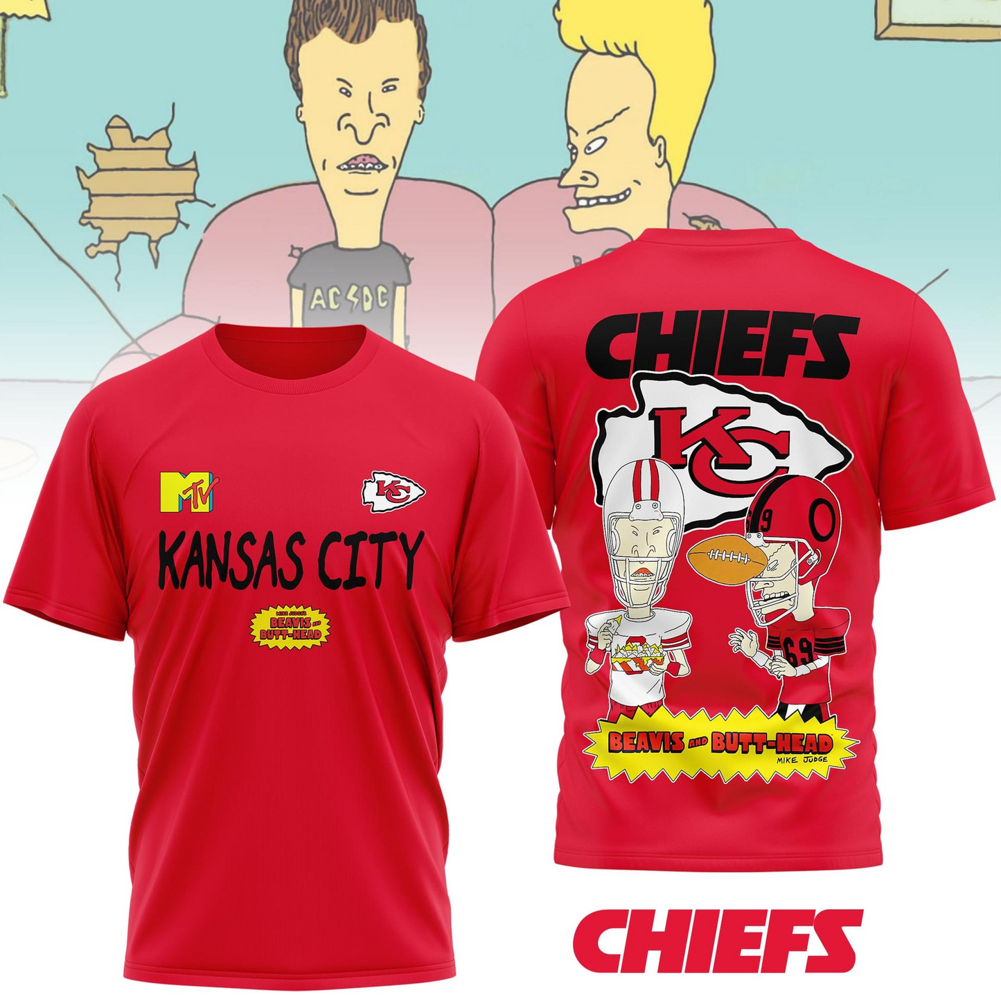 KCC Premium NFL Funny Beavis and Butt-Head Shirt DDT NTL