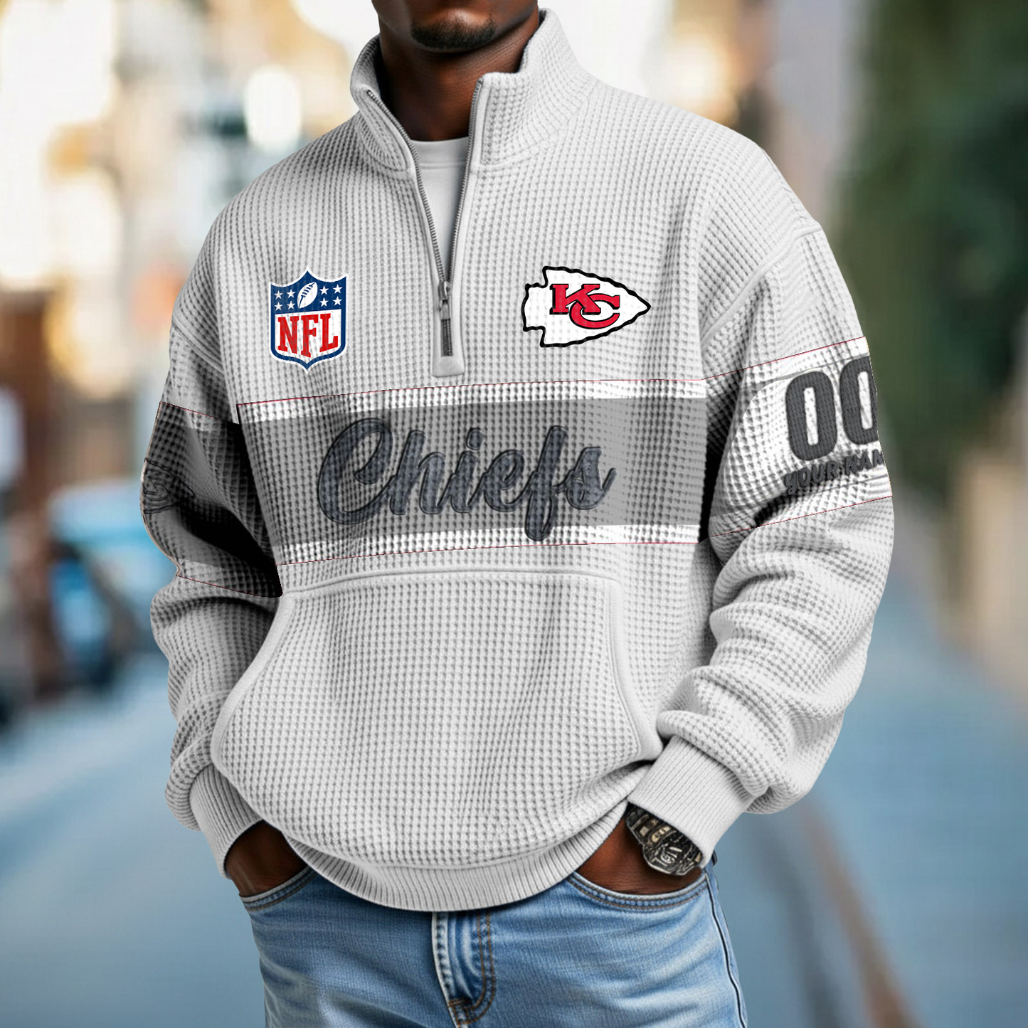 KCC x NFL Quarter-Zip Waffle Pullover DATND TANTD