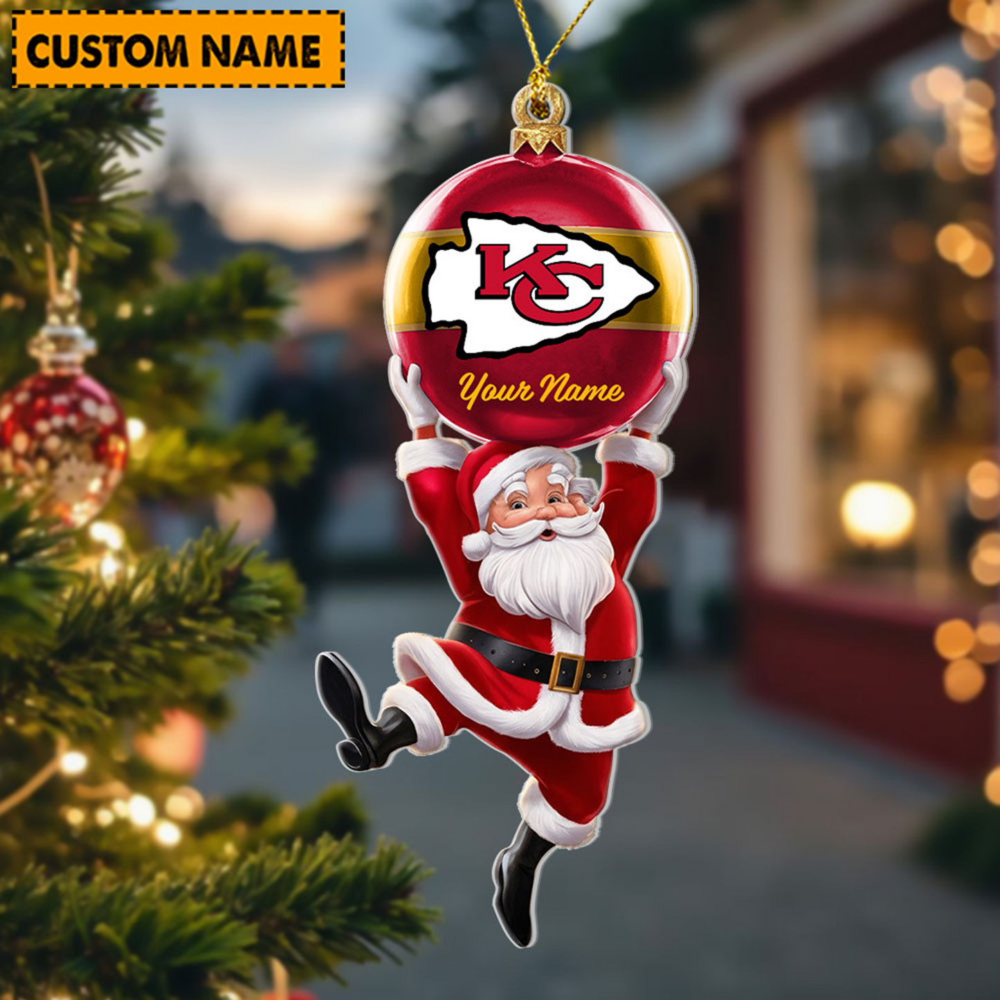 KCC x Personalized NFL Acrylic Ornament Christmas DATND TANTD