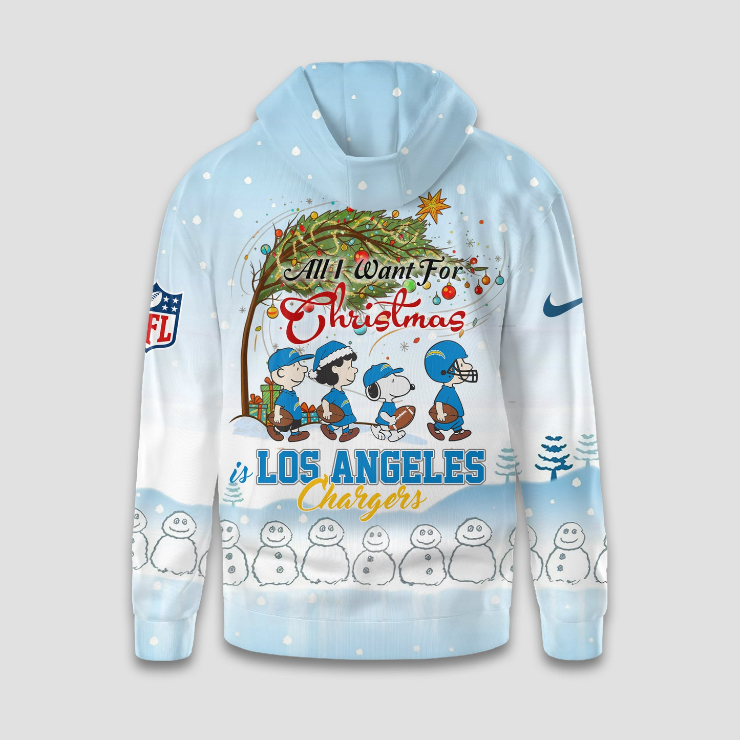 LAC Premium NFL Peanuts Snow Day Hoodie DDT CTND