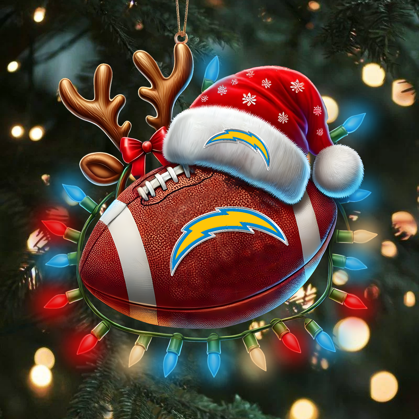 LAC x NFL Christmas Lights Football Ornament 0110 DatND ThuongNH