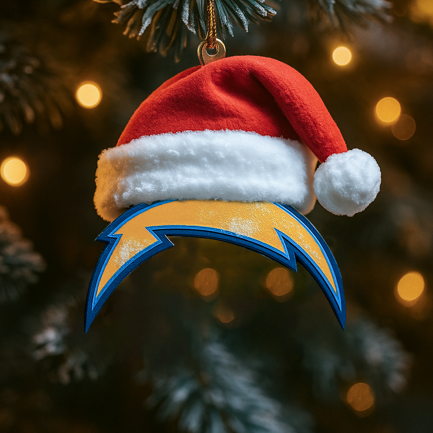 LAC x NFL Santa Hat Christmas Ornament 0811 DatND DVT