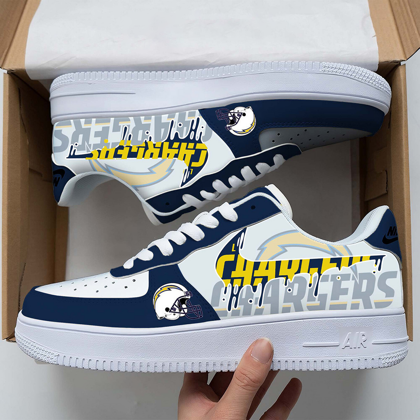 LAC x NFL Team Logo Fan Air Force 1 Shoes DATND TANTD