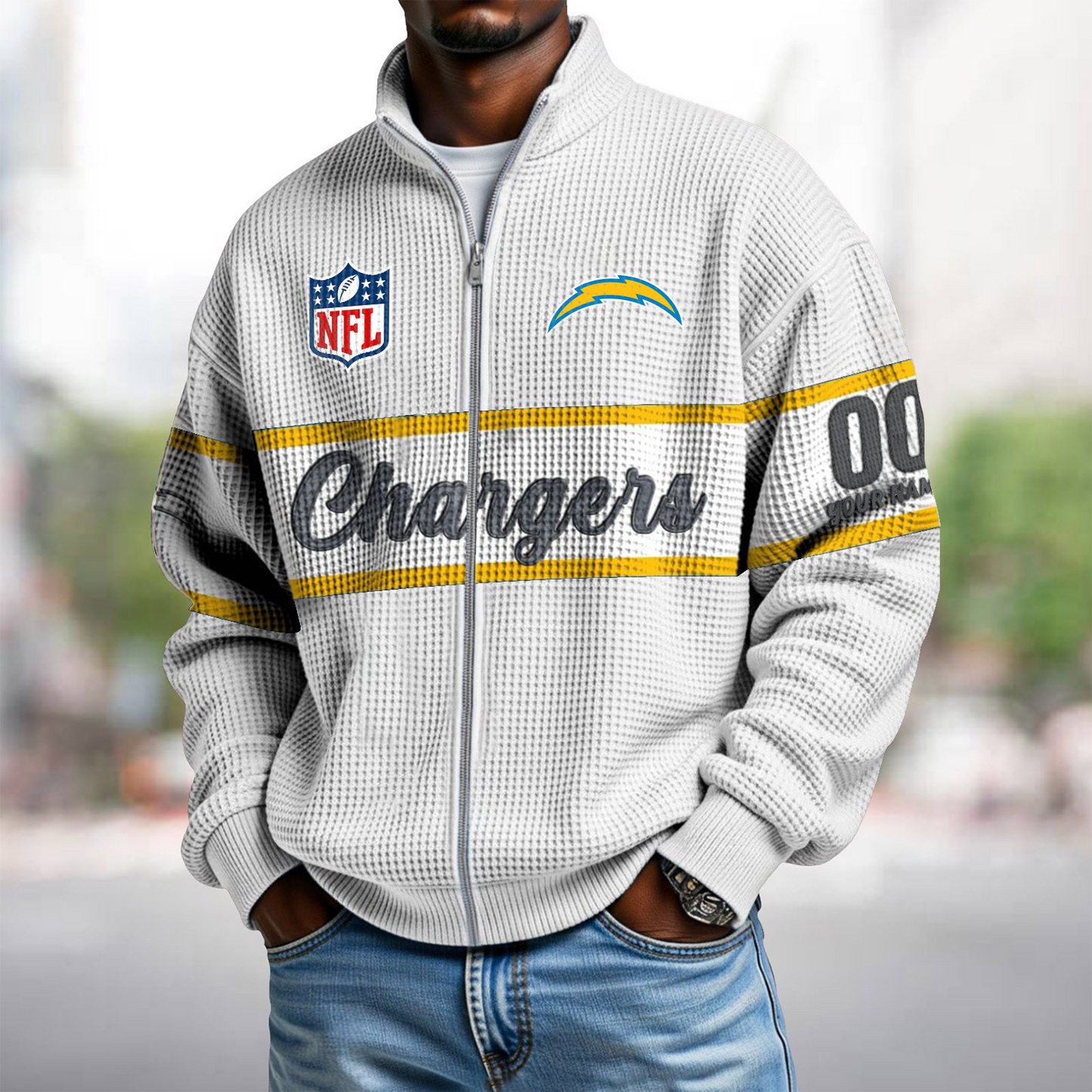 LAC x NFL Waffle Zip-Up Sweatshirt DATND TANTD
