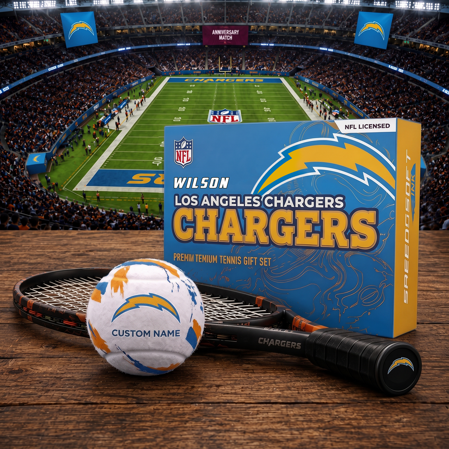LAC_PREMIUM NFL EXCLUSIVE PERSONALIZED TENNIS BALL SET LIMITED EDTION