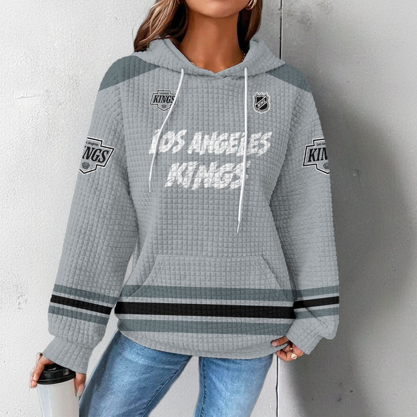 LAK Premium NHL Sorry Busy Hockey Waffle Hoodie DDT NTL