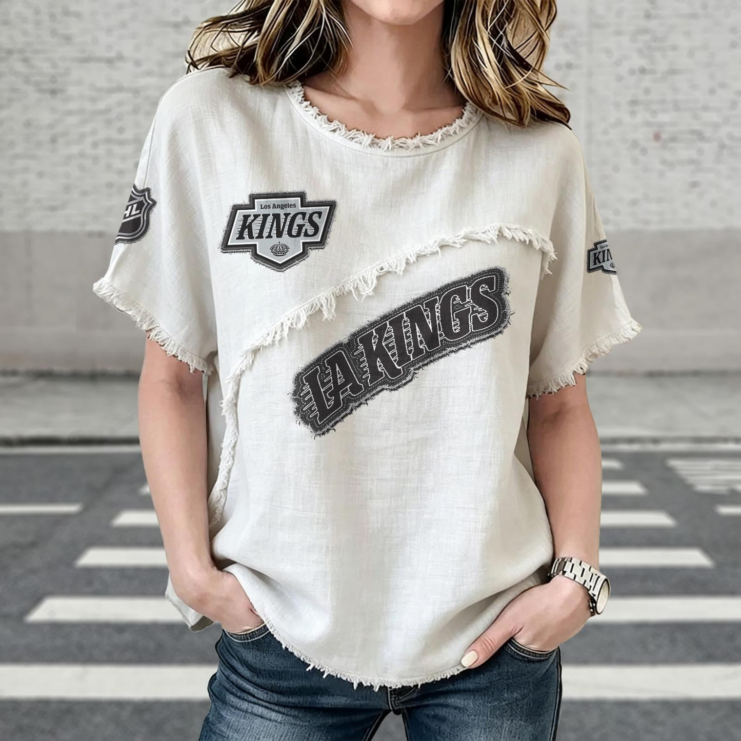 LAK x NHL Womenƒ??s Vintage O-Neck 2905 DatND DVT