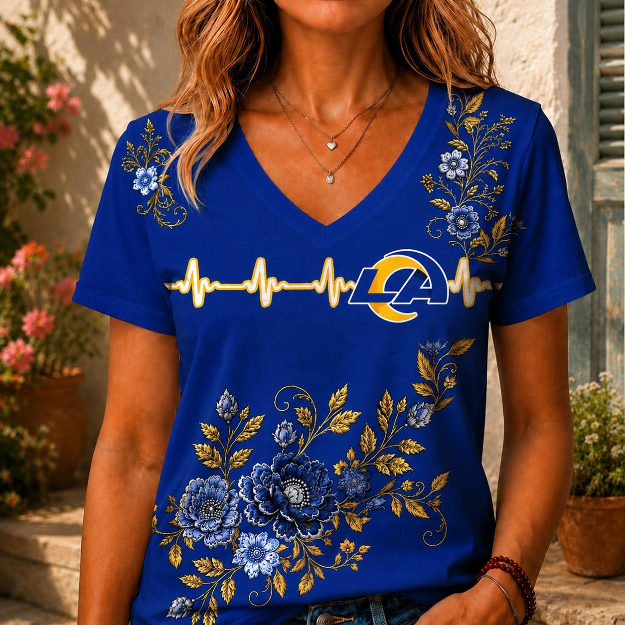 LAR x NFL Luxury Women V-Neck Shirt