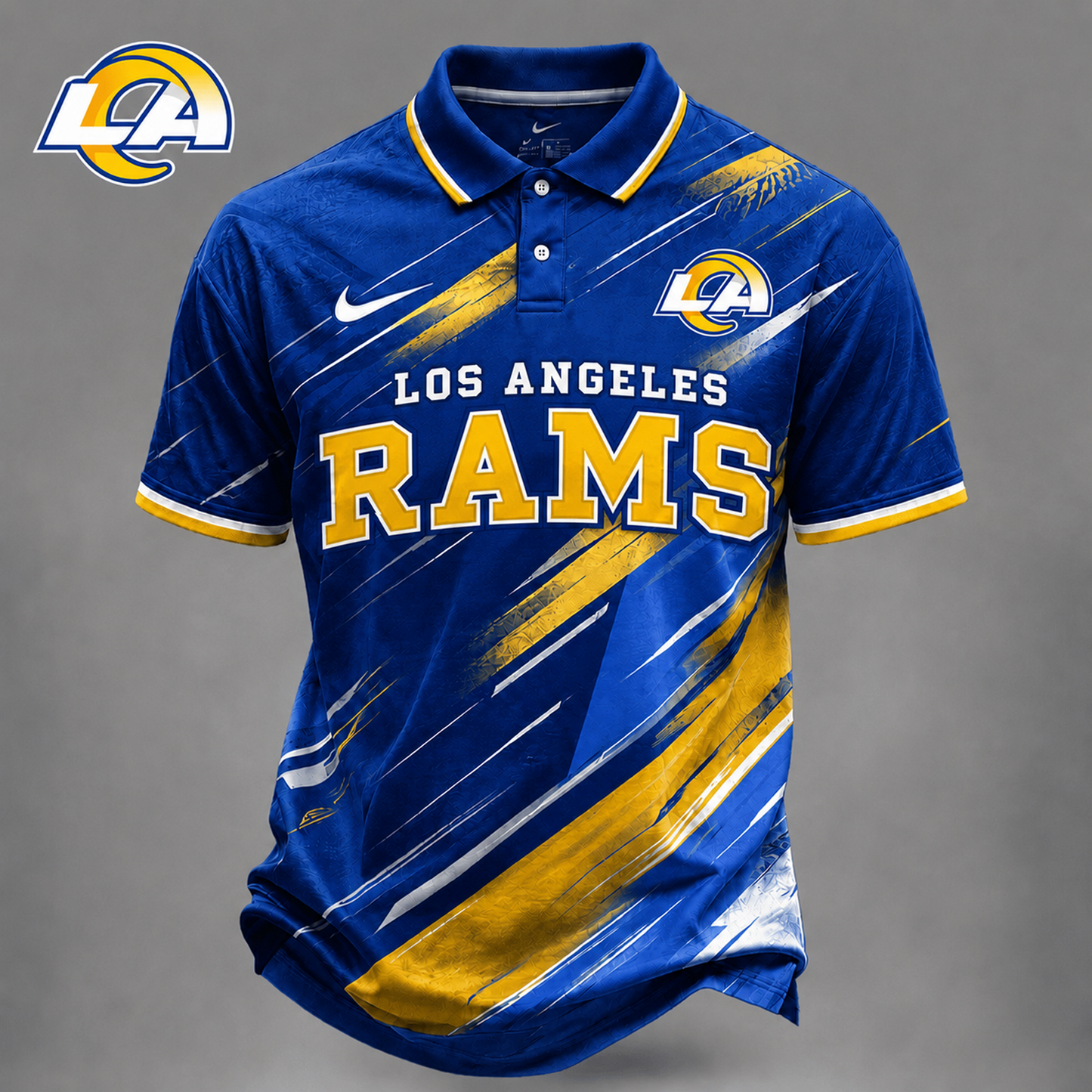 LAR x NFL Premium Bold Stripe Polo Shirt