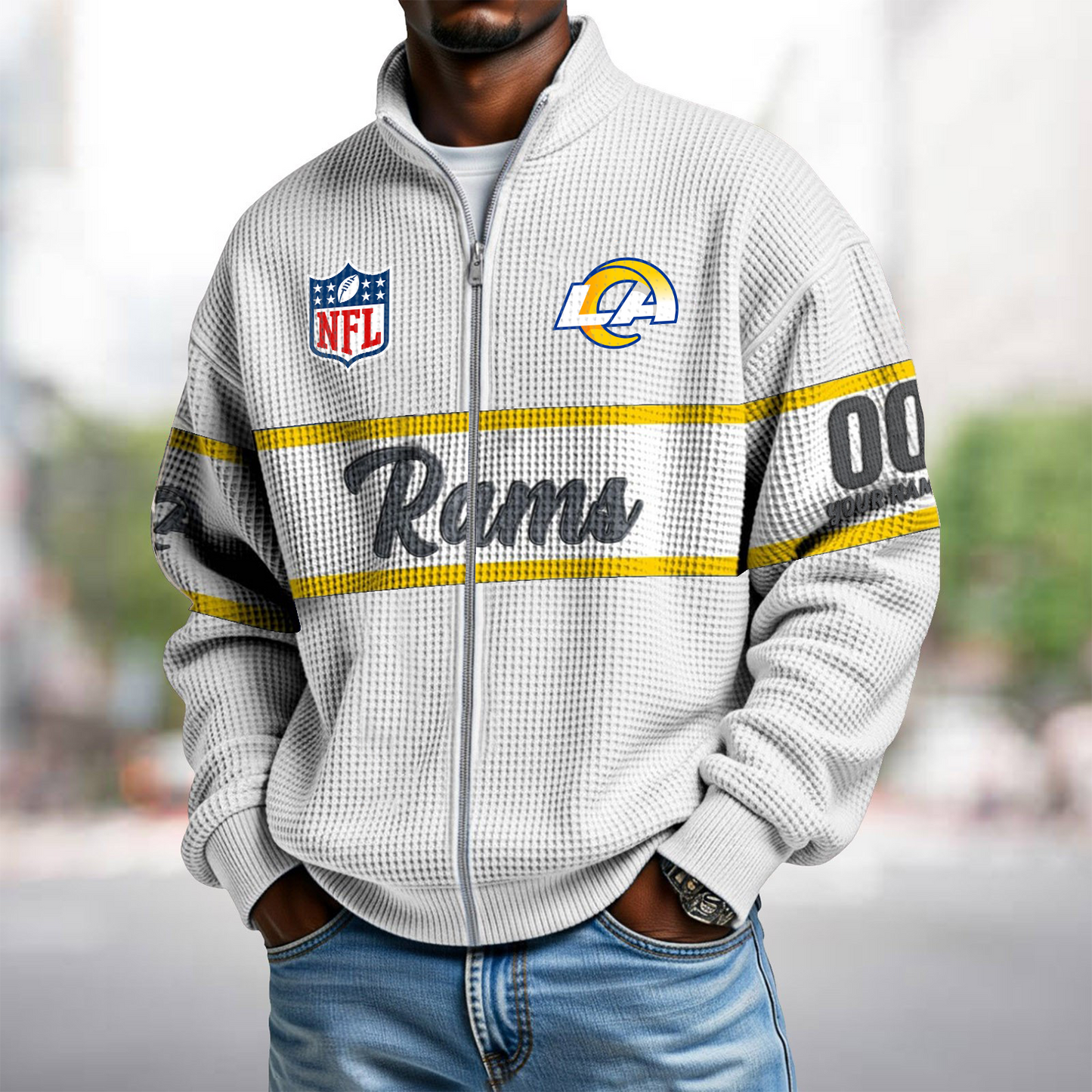 LAR x NFL Waffle Zip-Up Sweatshirt DATND TANTD