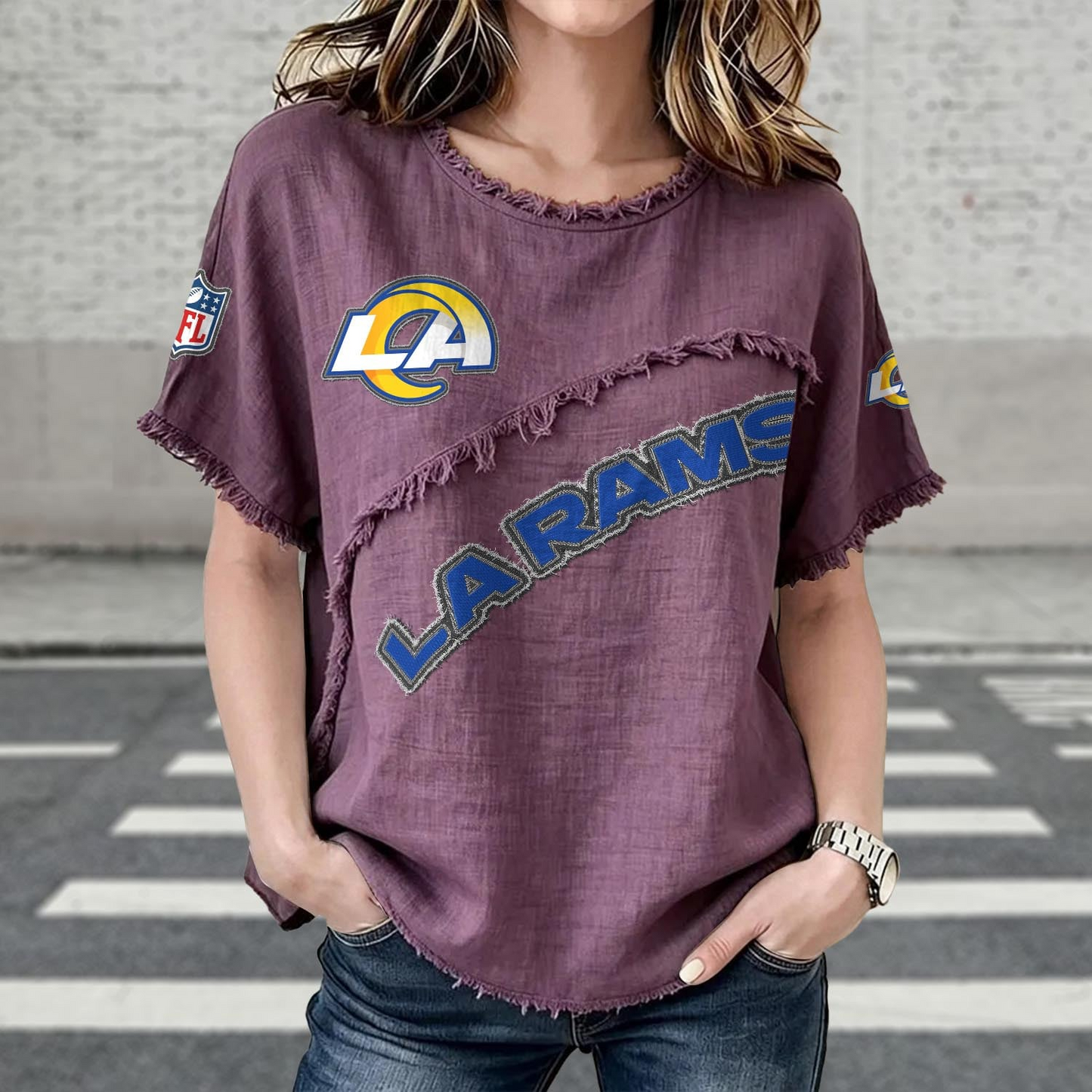LAR x NFL Womenƒ??s Vintage O-Neck 2905 DatND DVT
