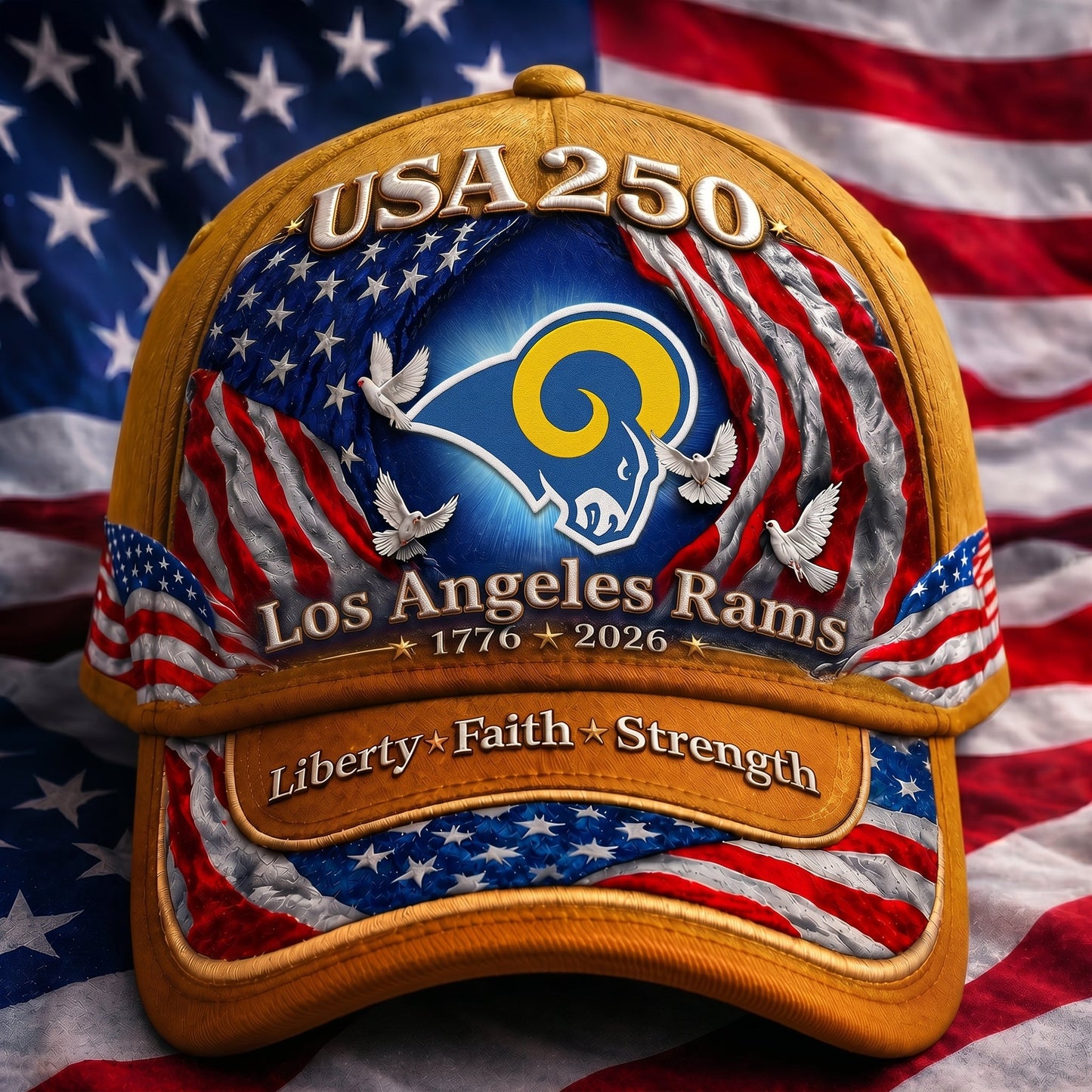 Premium NFL x LAR 250 Years Anniversary Of Freedom Cap 220626