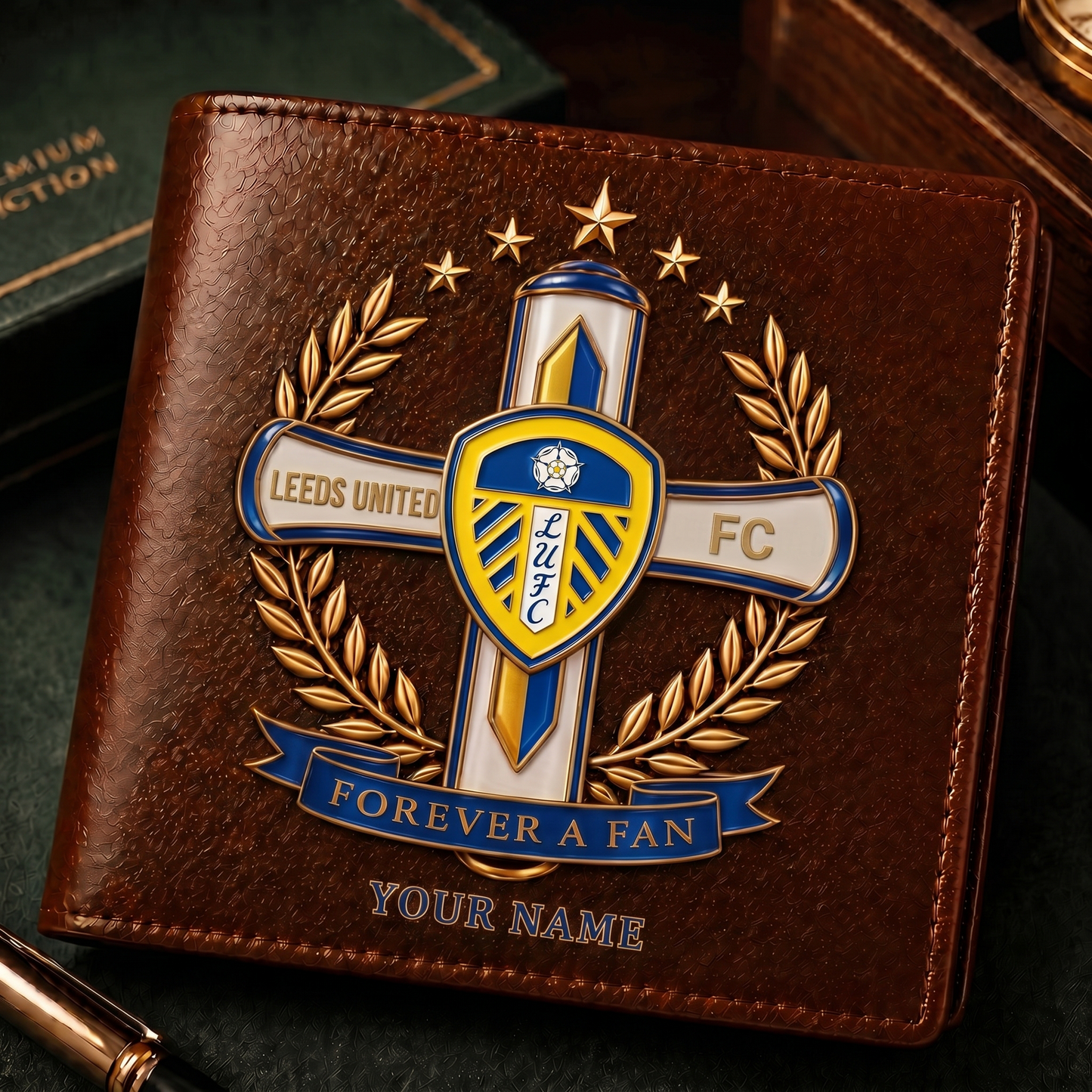 LEE x EPL Cross Men Leather Wallet Custom Any Name Gifts 230626