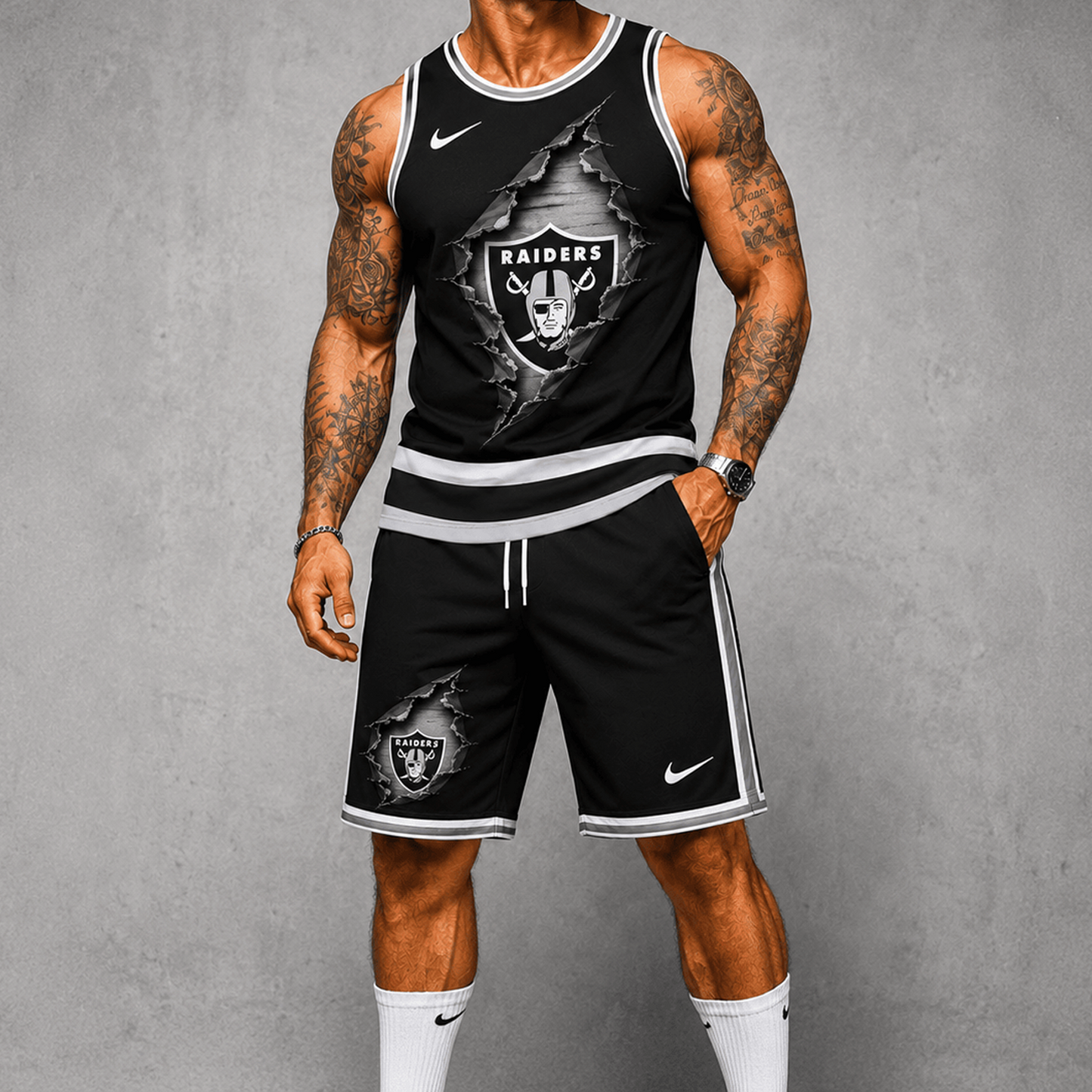 LV Premium NFL Game Day Football Fan Tank Top and Shorts Set 1706