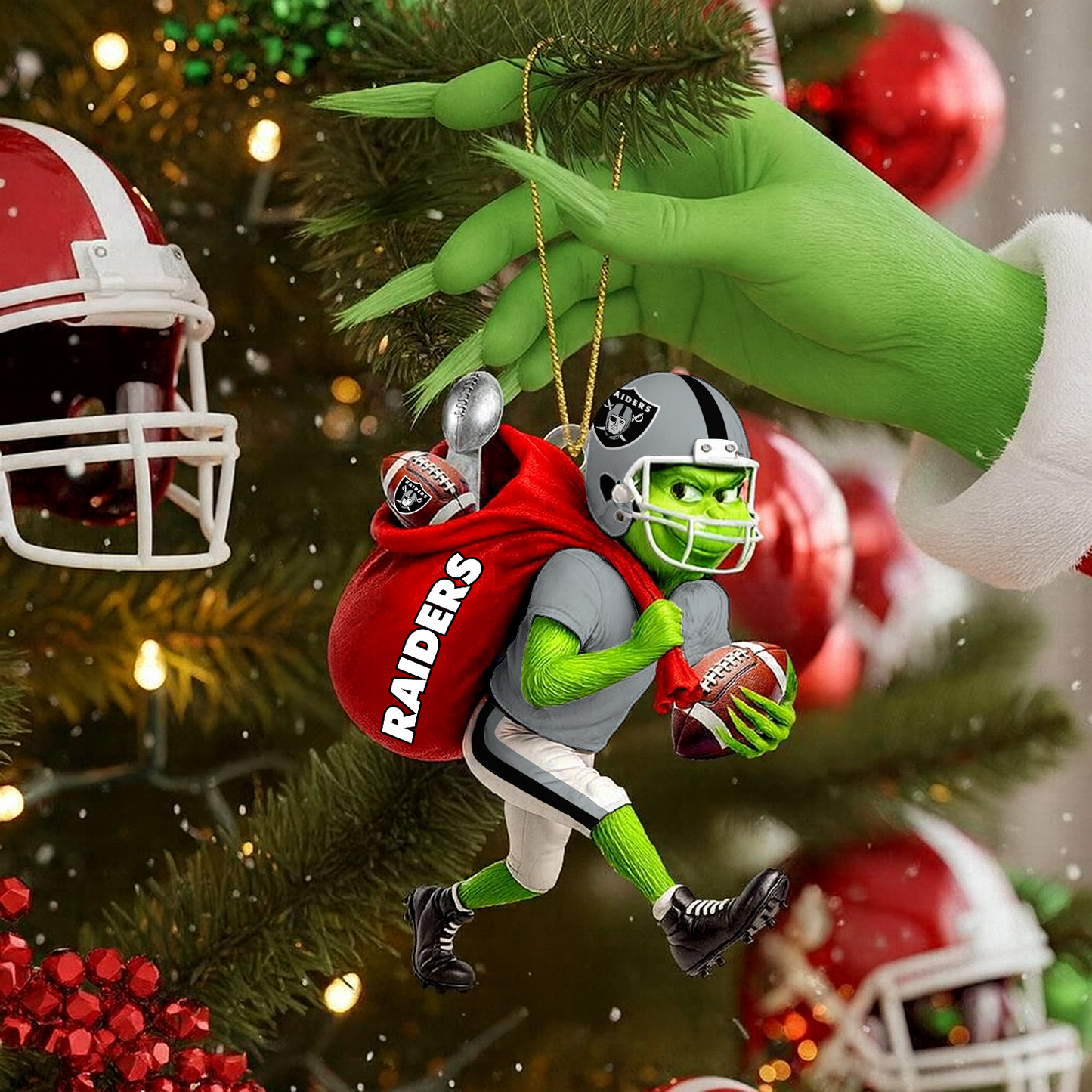 LVR x NFL Personalized Grinch Football Christmas DATND TANTD