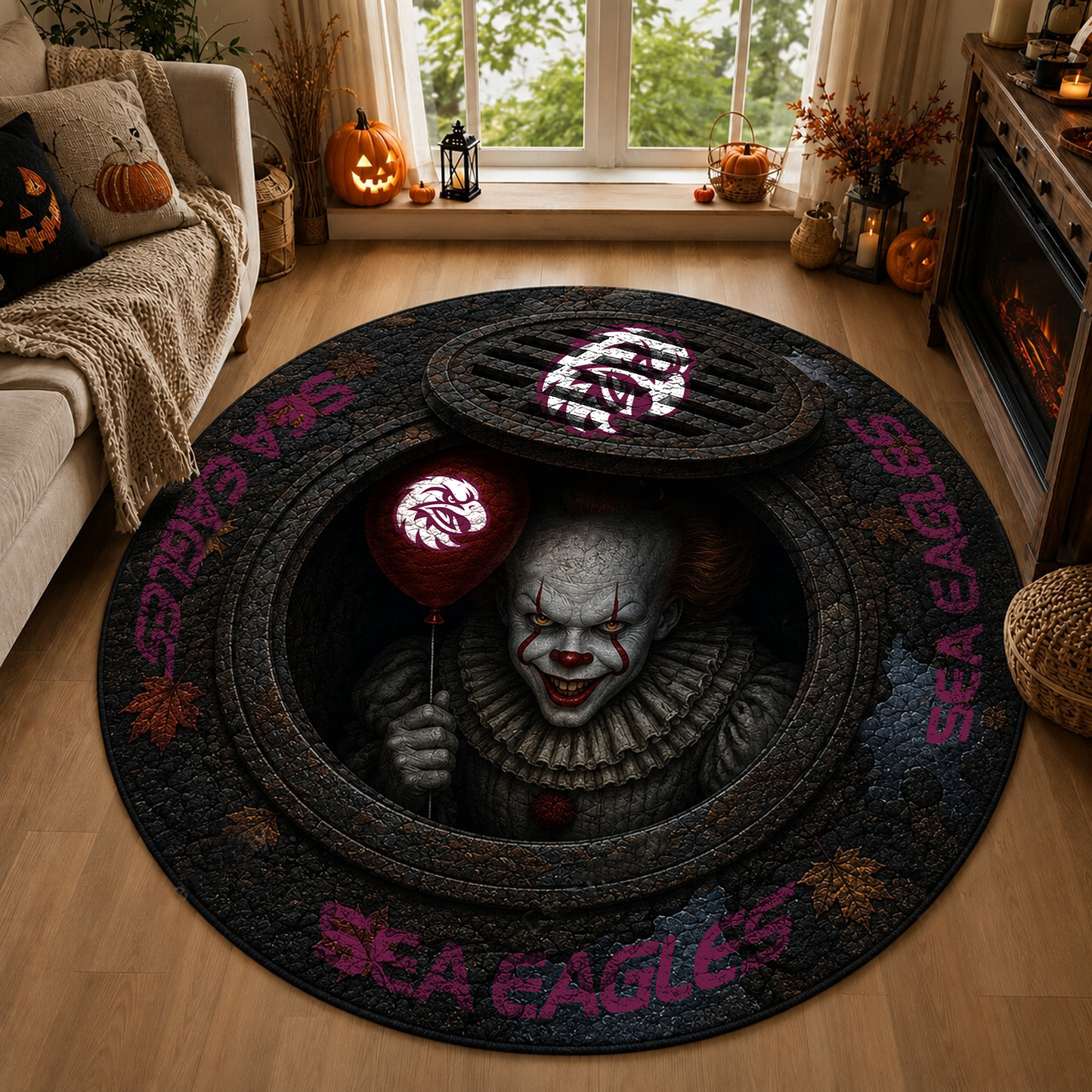 MAN x NRL Halloween IT Rug